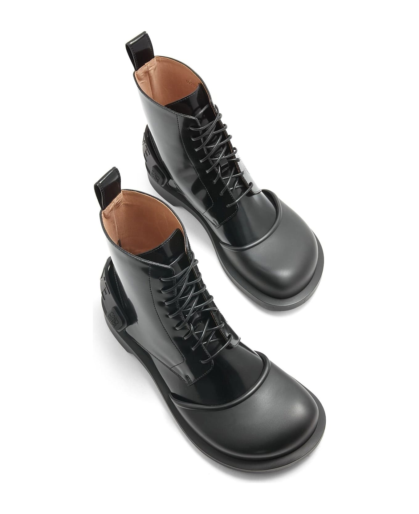 Loewe Leather Lace-up Boots - Black