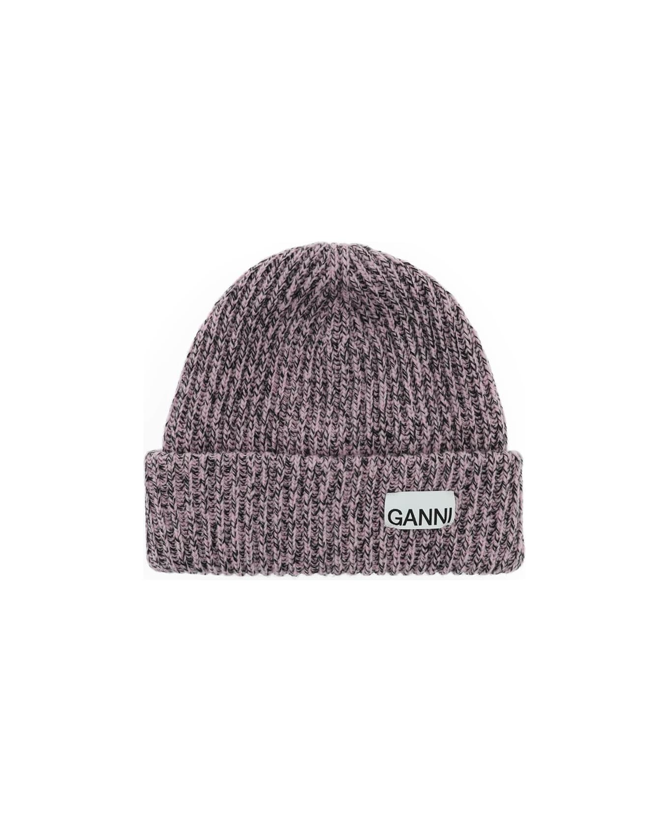Ganni Wool Hat - Pink