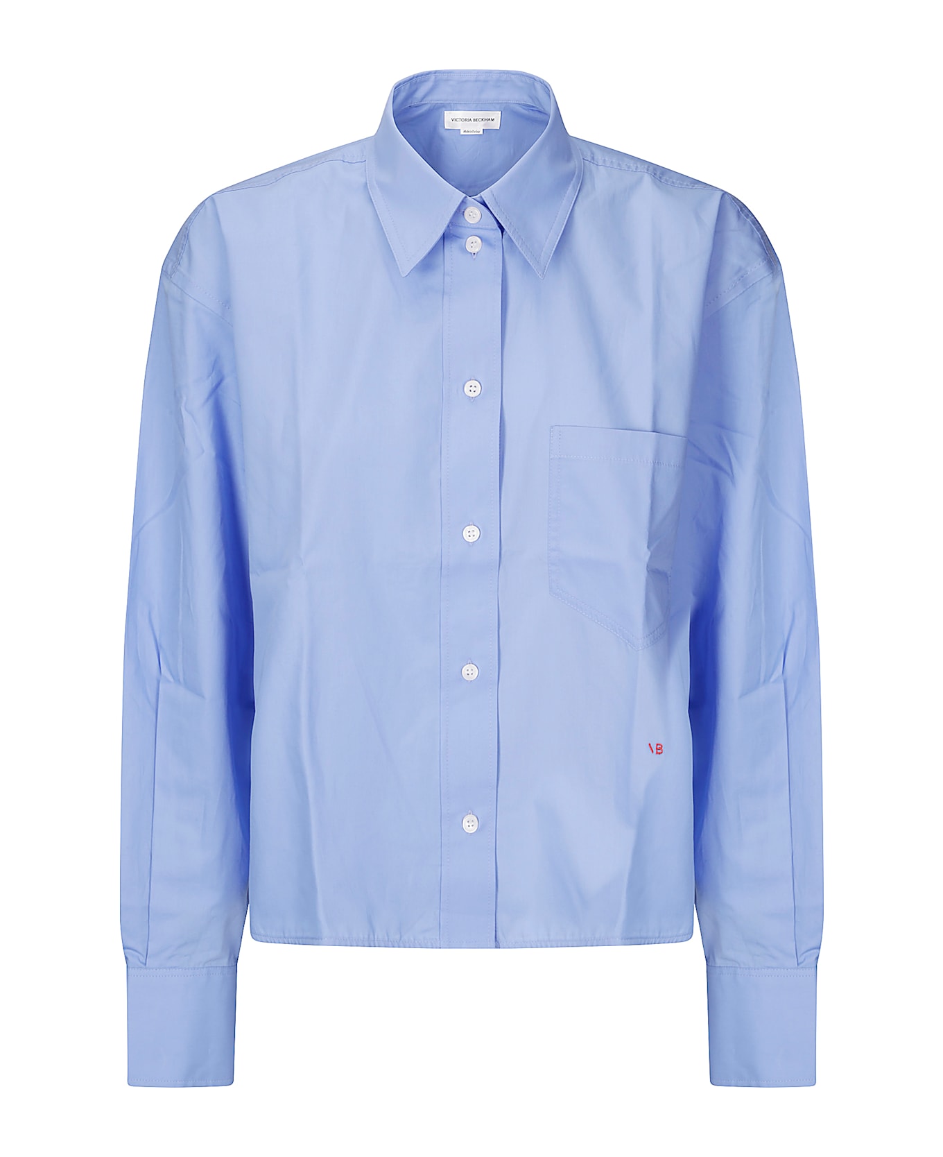 Victoria Beckham Cropped Long Sleeve Shirt - OXFORD BLUE