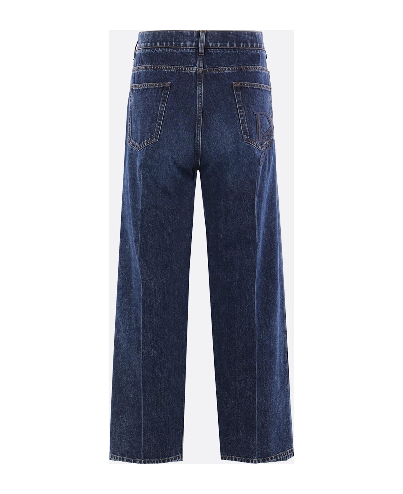Dolce 
Gabbana Dg Embroidered Denim Oversize Jeans - BLUE
