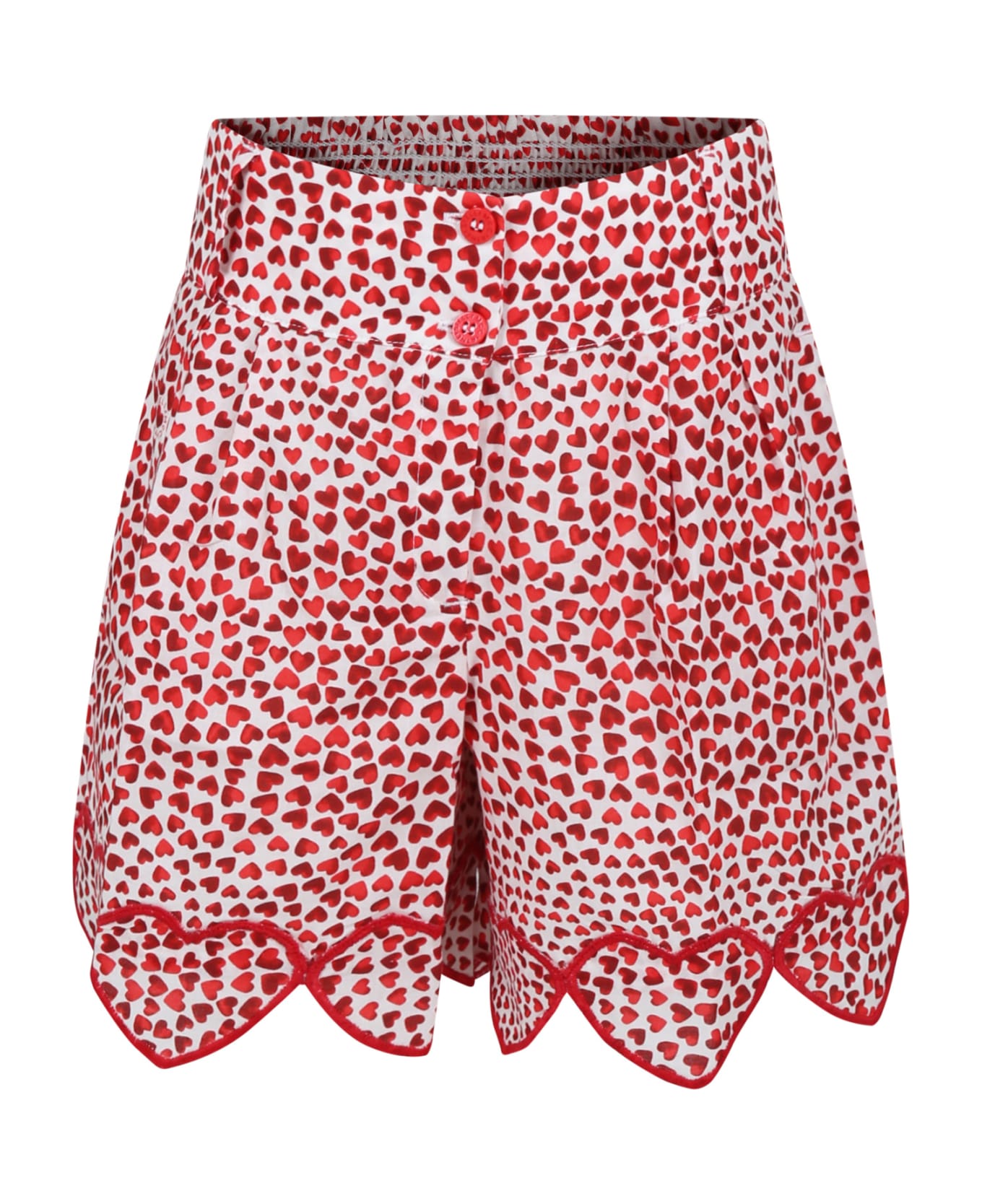 Stella McCartney Kids Red Short For Girl With Hearts - Red