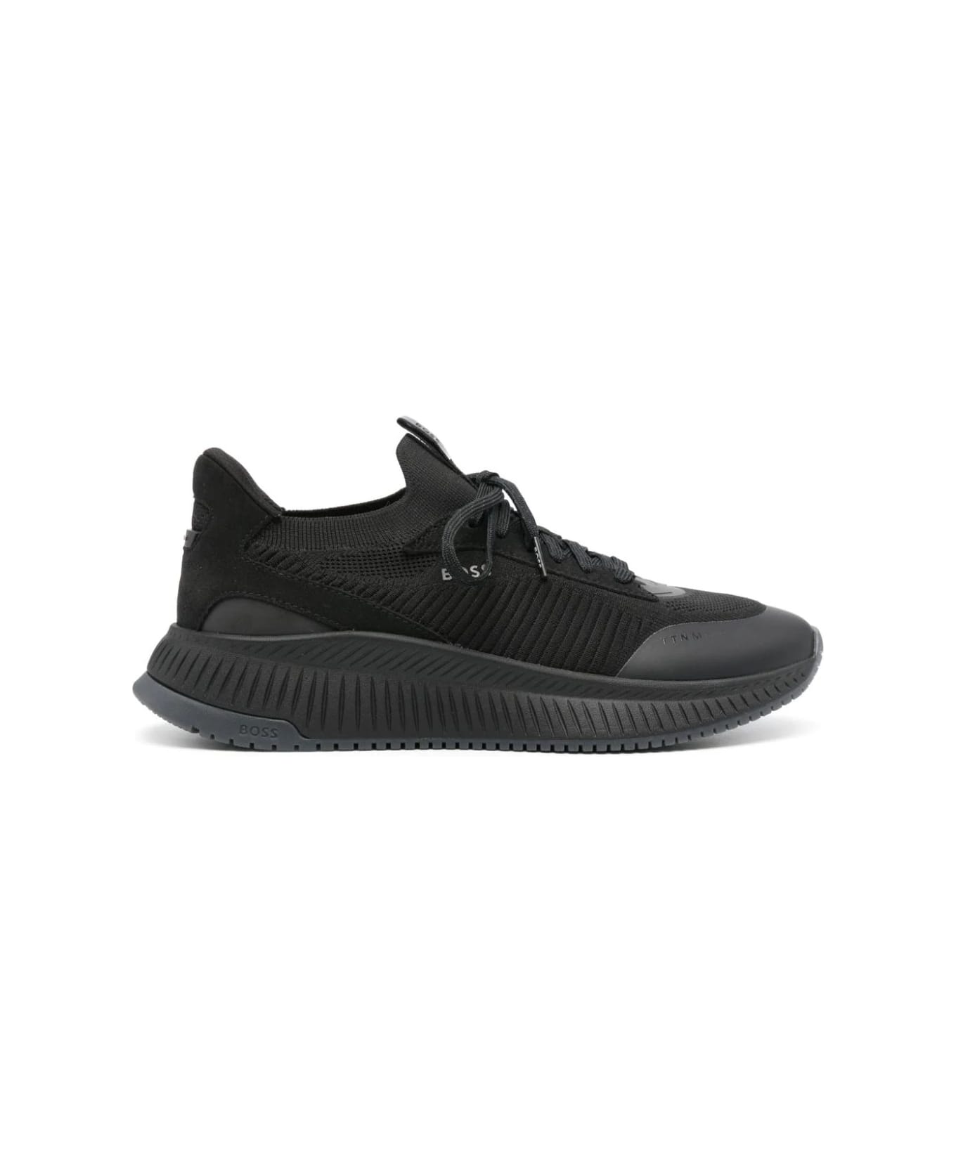 Hugo Boss Black Sock Sneakers With Knitted Upper And Herringbone Sole - Black スニーカー