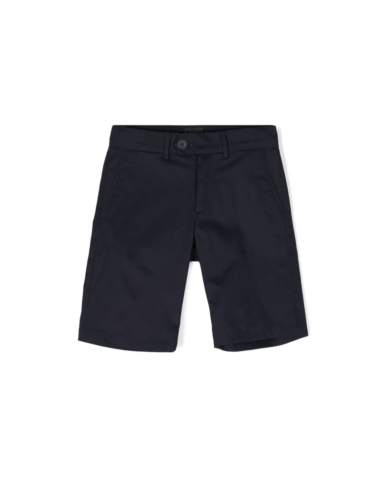 Fay Navy Blue Cotton Blend Tailored Bermuda Shorts - Blue ボトムス
