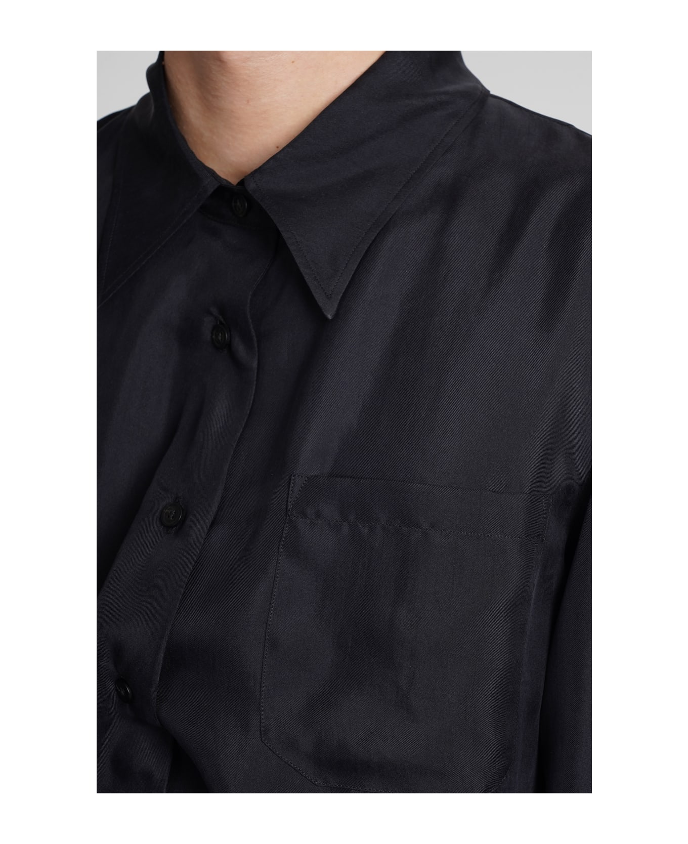 Ann Demeulemeester Shirt In Black Silk - black