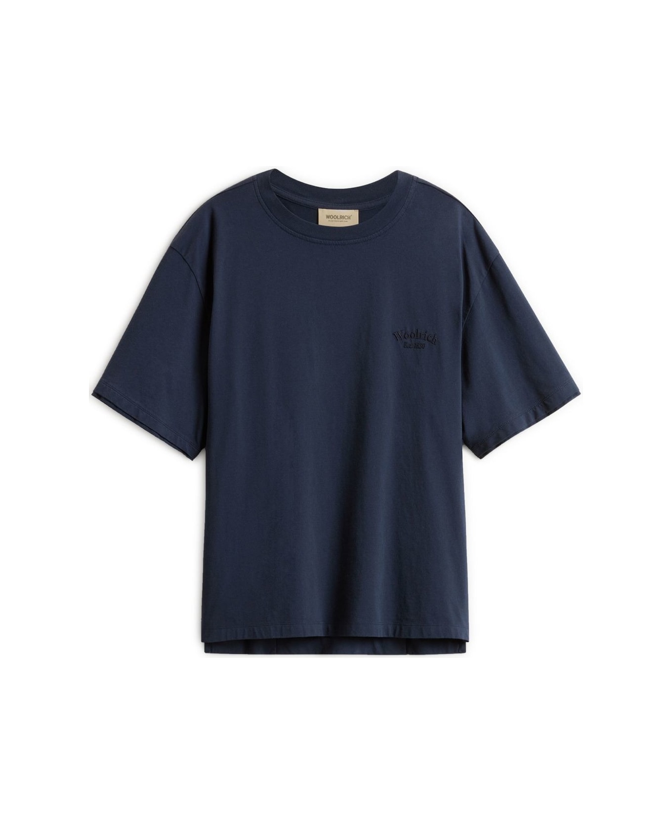 Woolrich Logo Cotton T-shirt - Blue