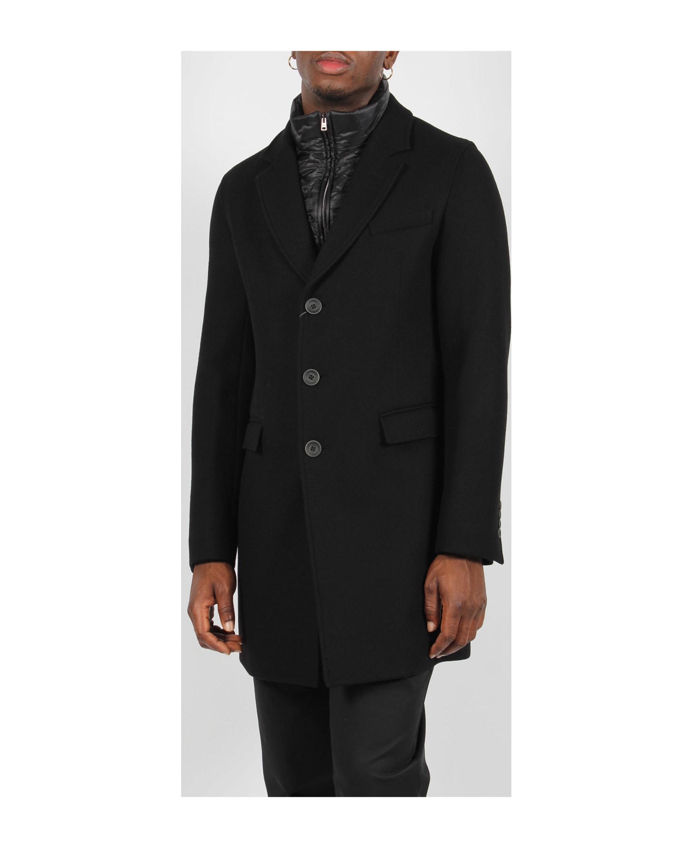 Herno Recycled Wool Coat - BLACK