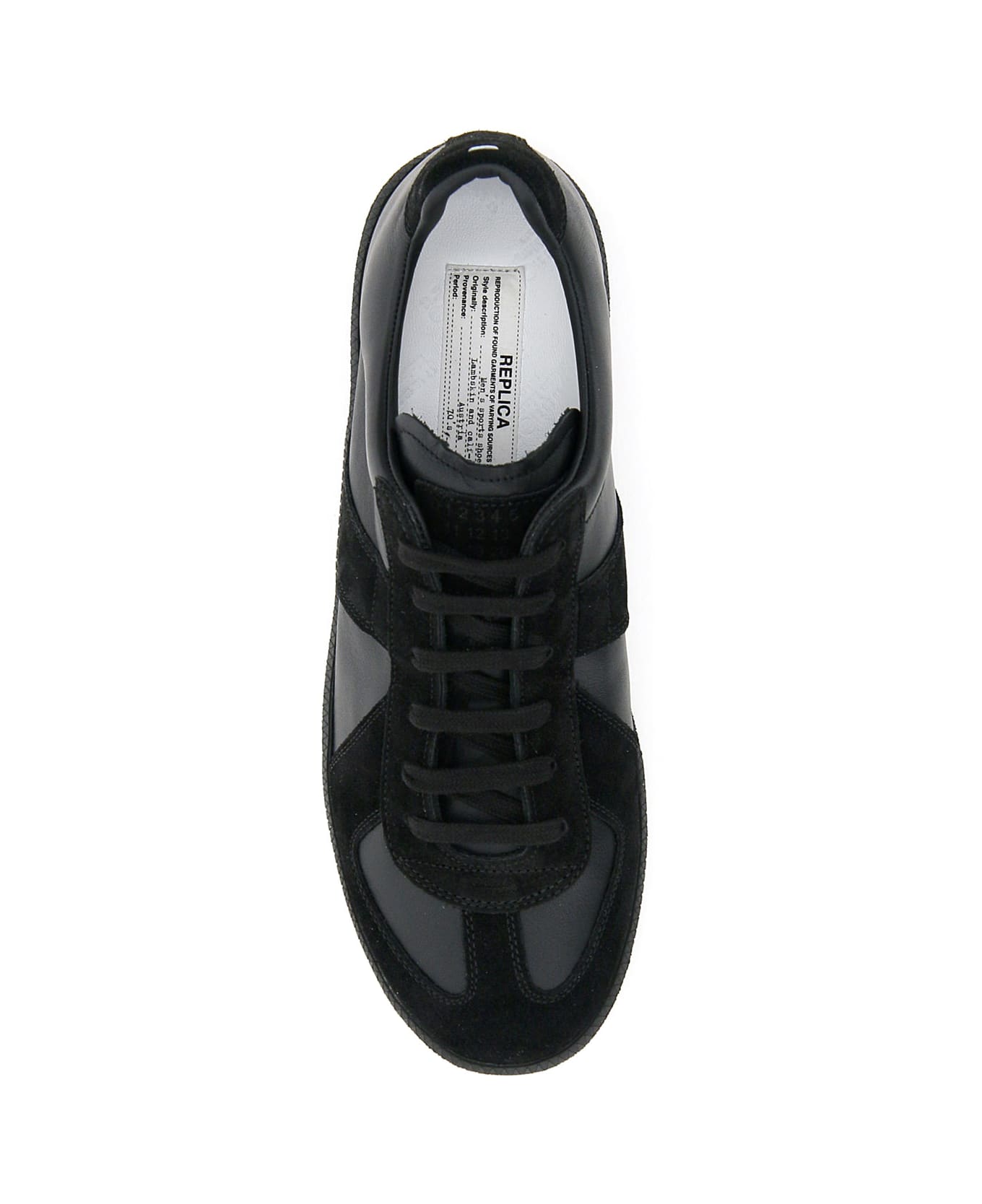Maison Margiela Replica Leather Sneakers - BLACK