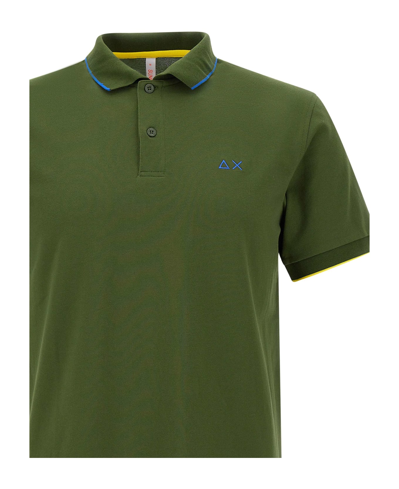 Sun 68 'small Stripe' Cotton Polo Shirt Polo Shirt - VERDE SCURO