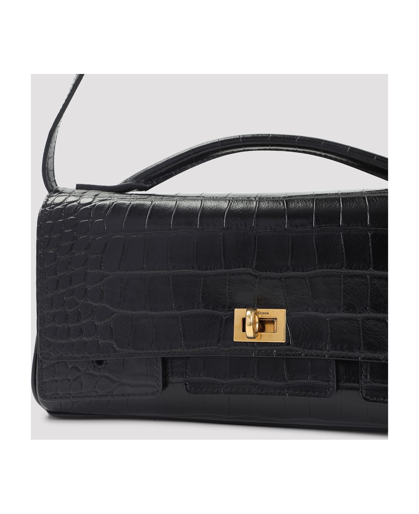 Balenciaga Bel Air Clutch On Strap Handbag - Black