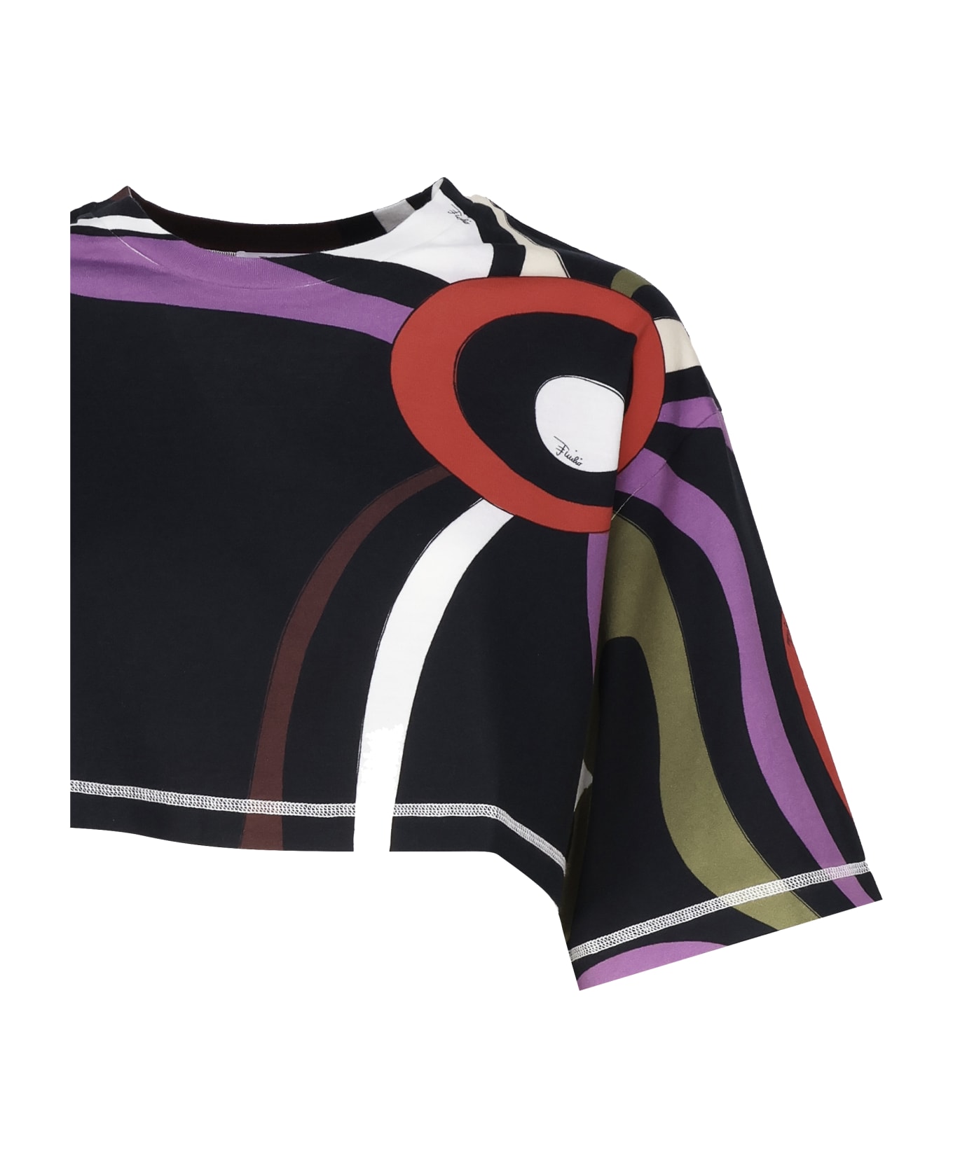 Pucci Crop Top T-shirt - Black