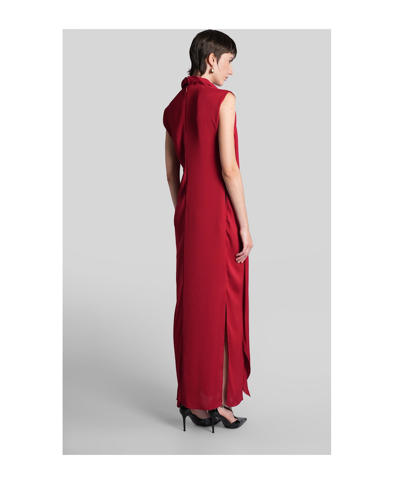 Lanvin Long Dress In Red Polyester - red