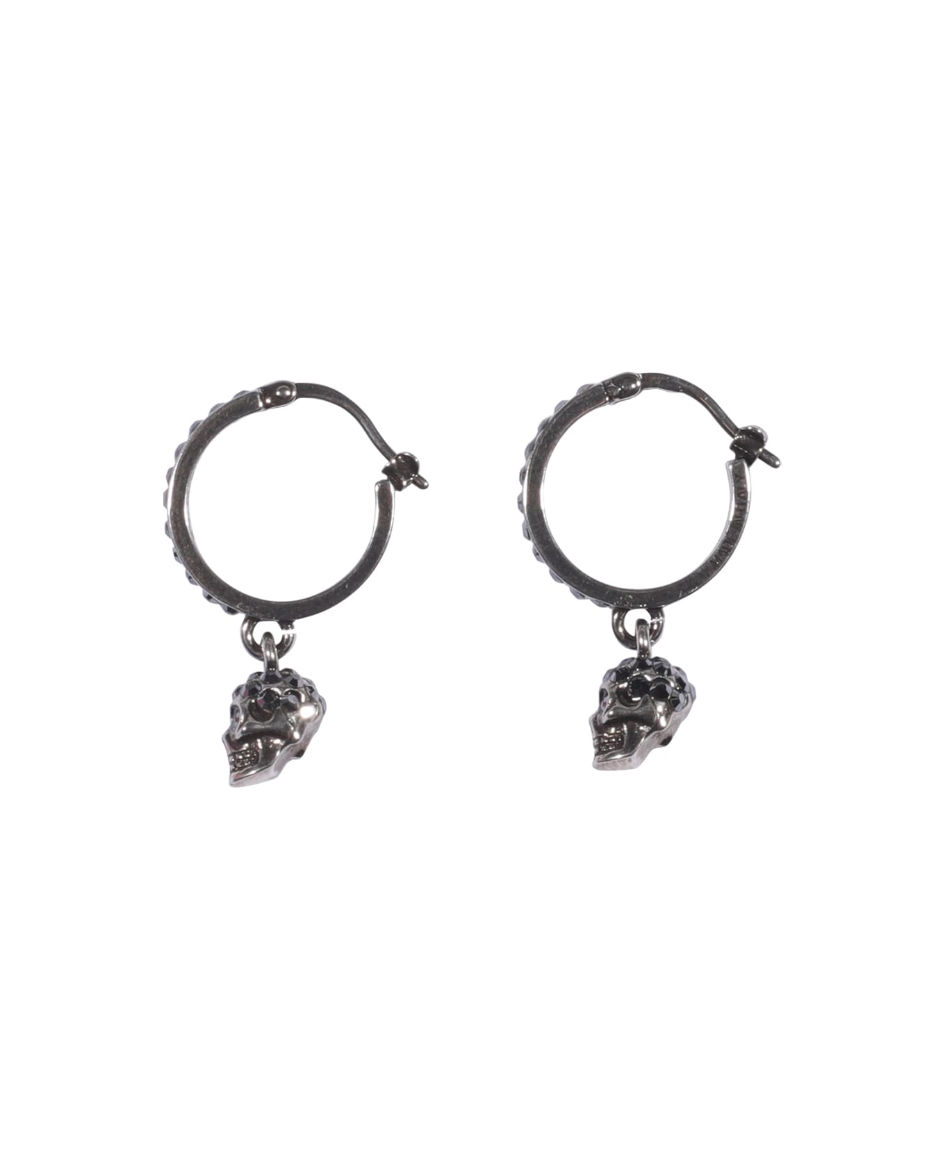 Alexander McQueen Skull Hoop Earrings - Argento