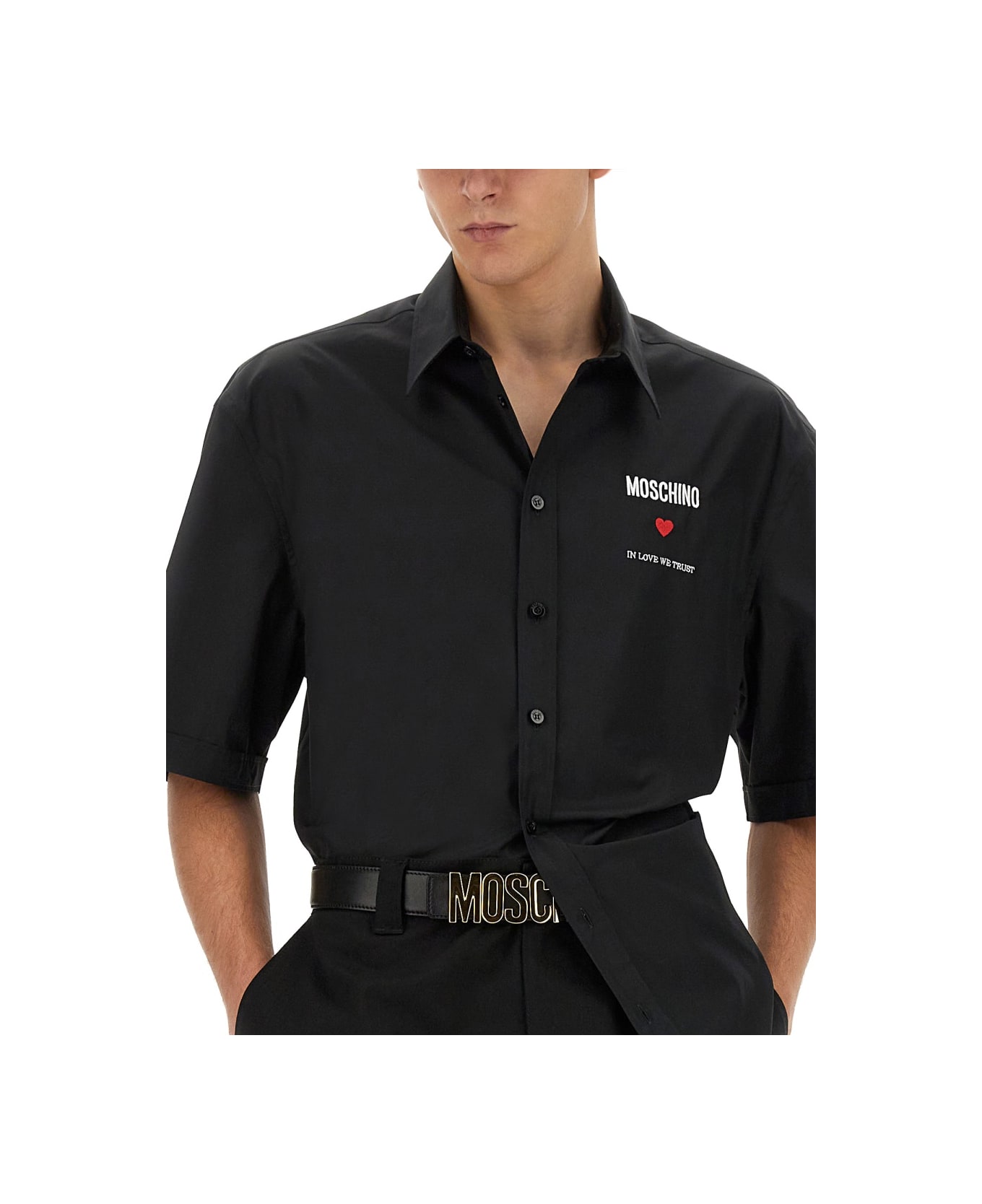 Moschino Shirt With Logo - BLACK シャツ