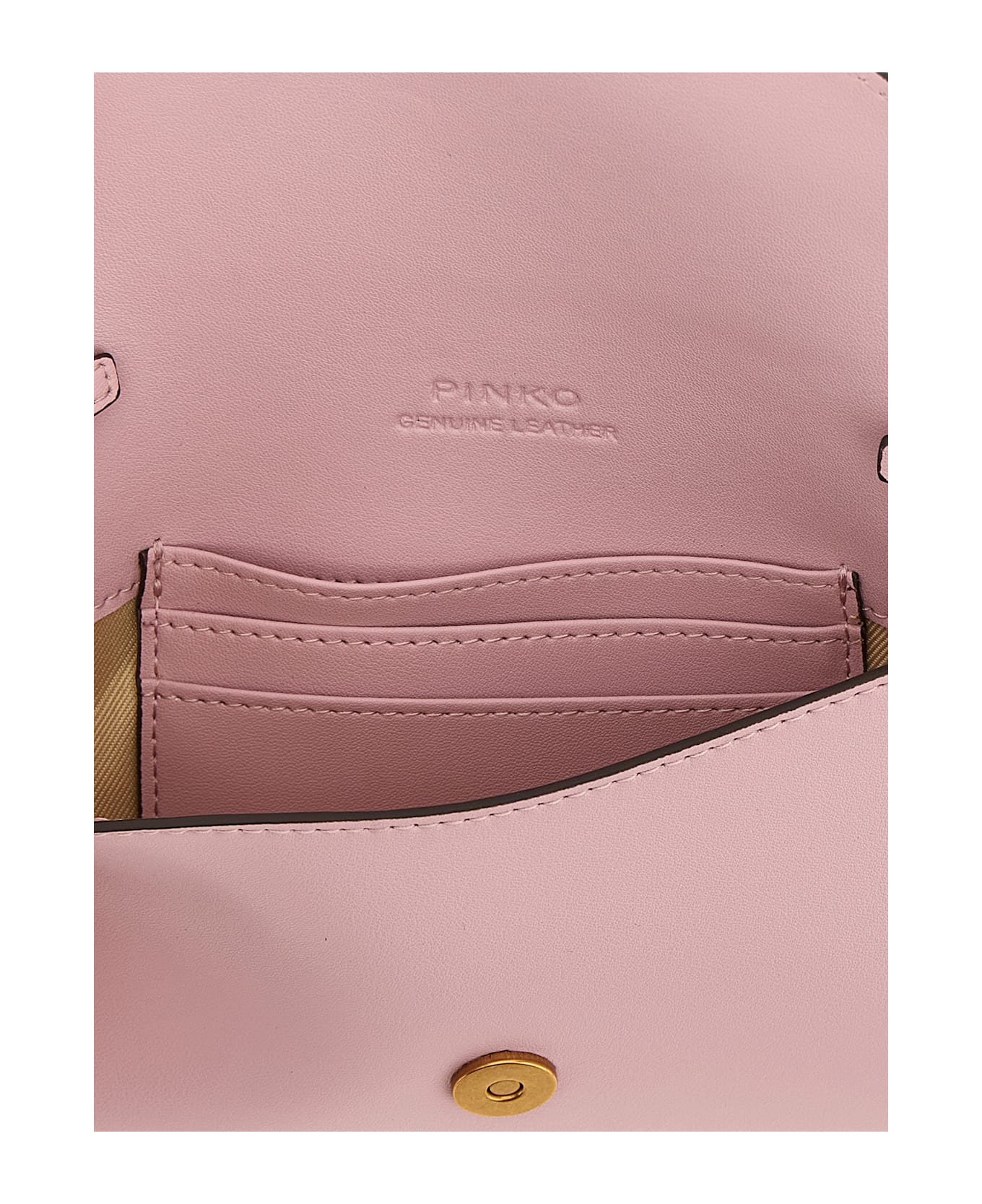 Pinko 'flat Mini' Wallet On Chain - Pink