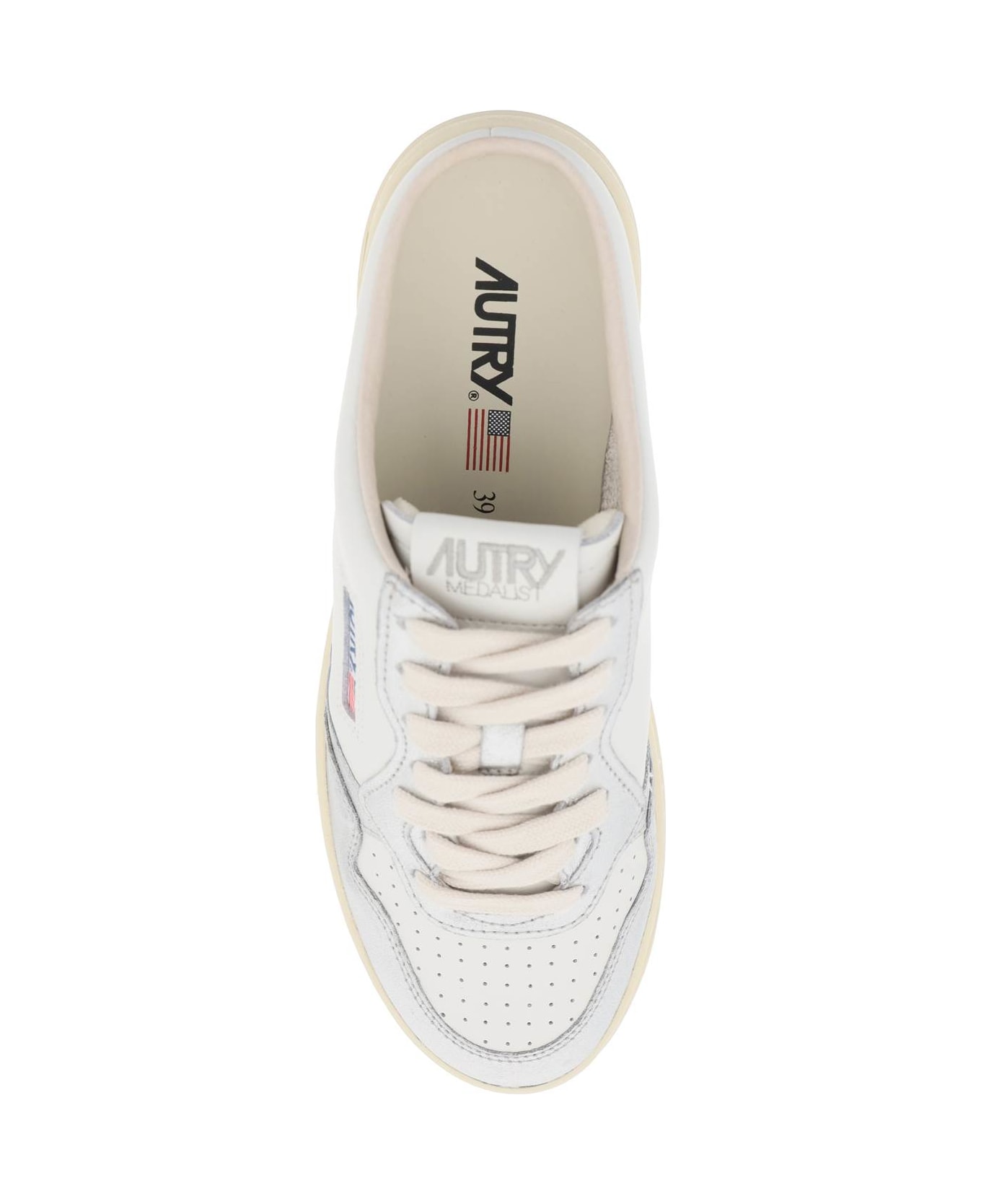 Autry Medalist Mule Low Sneakers - WHITE SILVER (Silver)