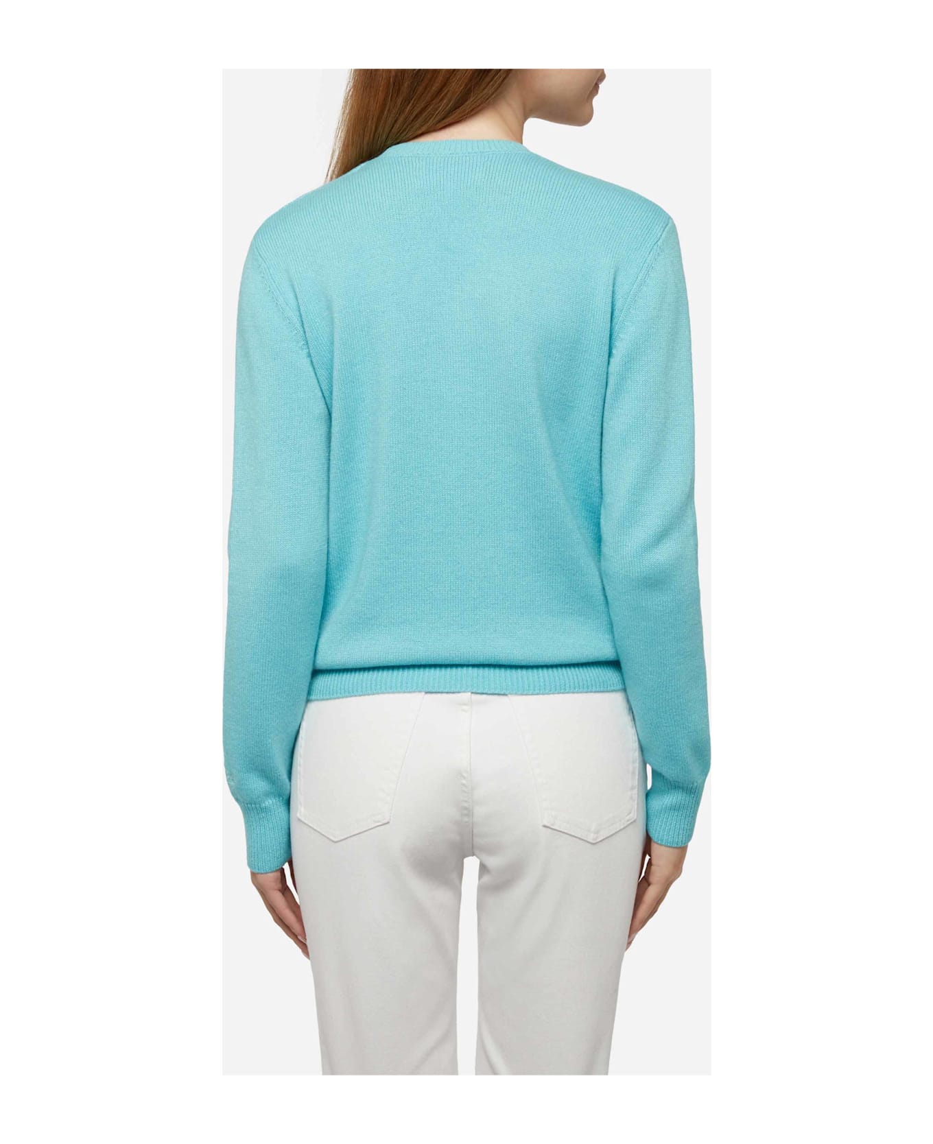 MC2 Saint Barth Water Green Sweater New Queen With Raclette 
Paillettes Sequins Lettering - GREEN
