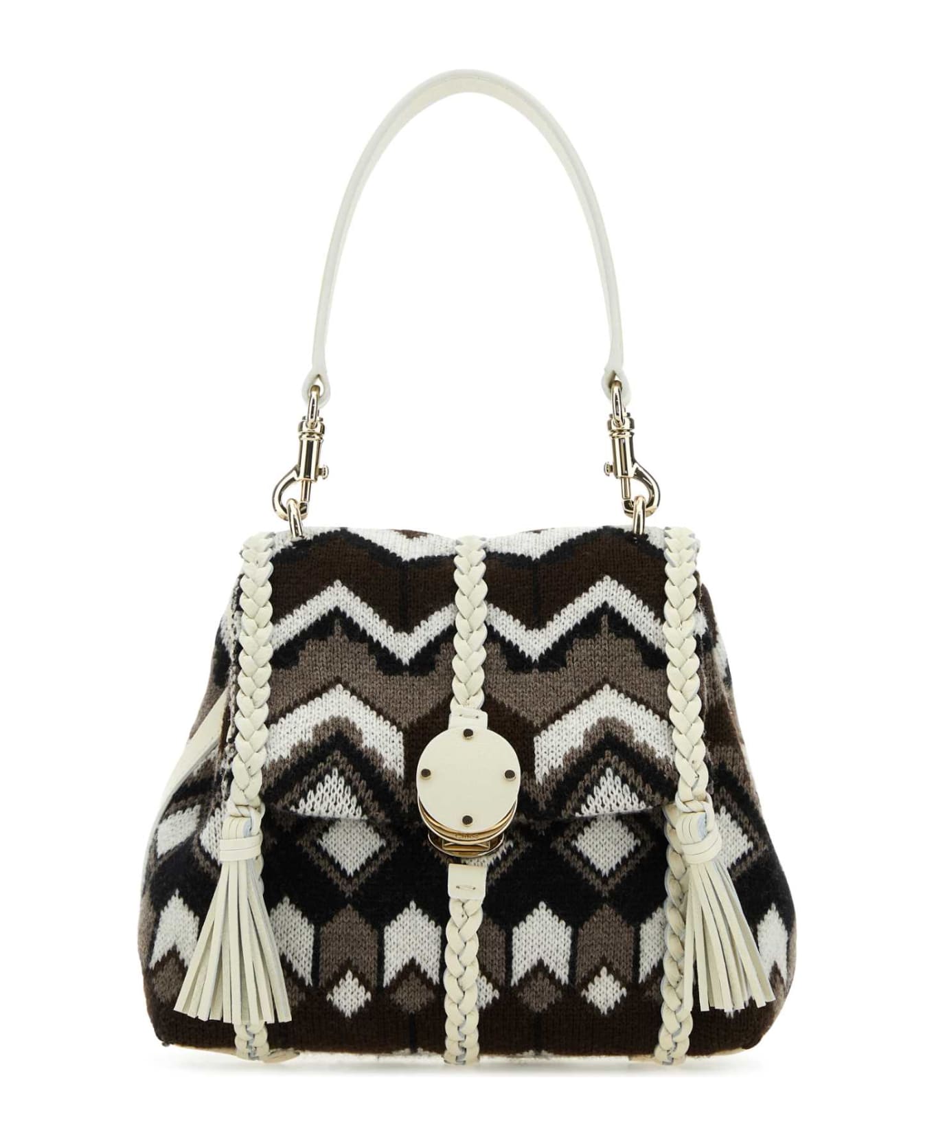 Chloé Embroidered Wool Small Penelope Handbag - MULTICOLORBROWN1 トートバッグ