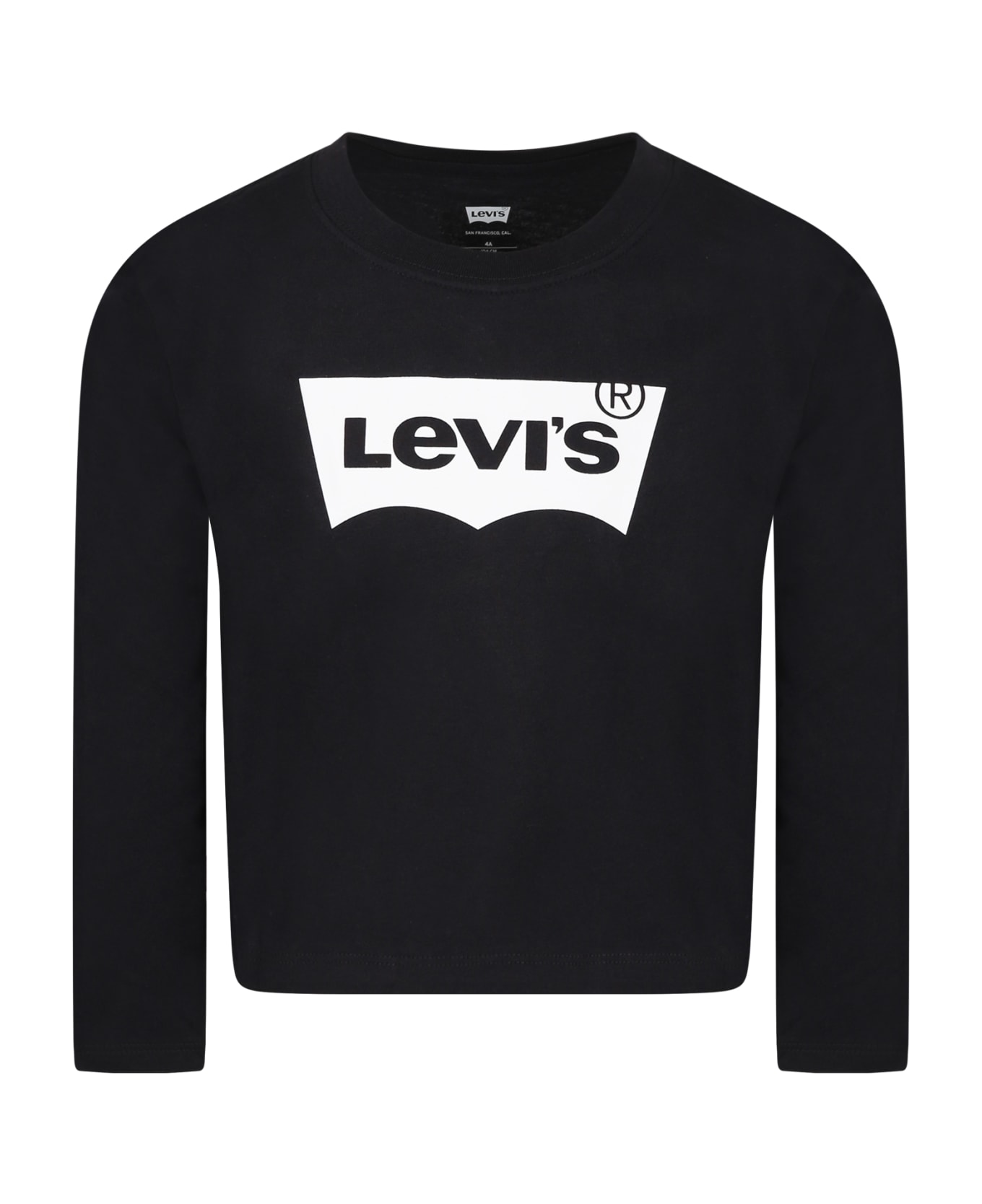 Levi's Black T-shirt For Kids With Logo - Black Tシャツ＆ポロシャツ