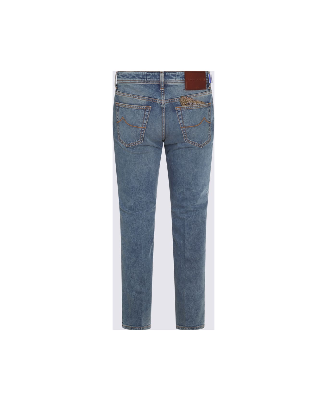 Jacob Cohen Blue Cotton Denim Scott Jeans - SAND WASHED BLUE
