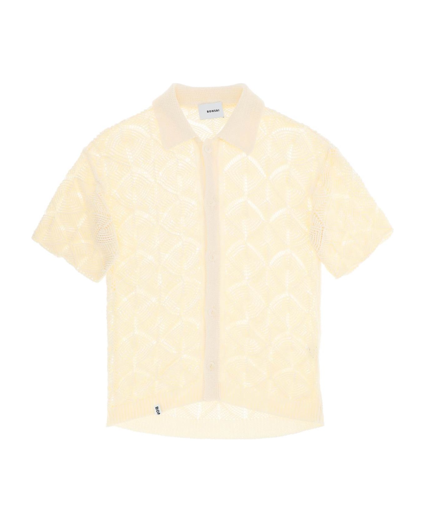Bonsai Crochet Short Sleeve Shirt - Ivory