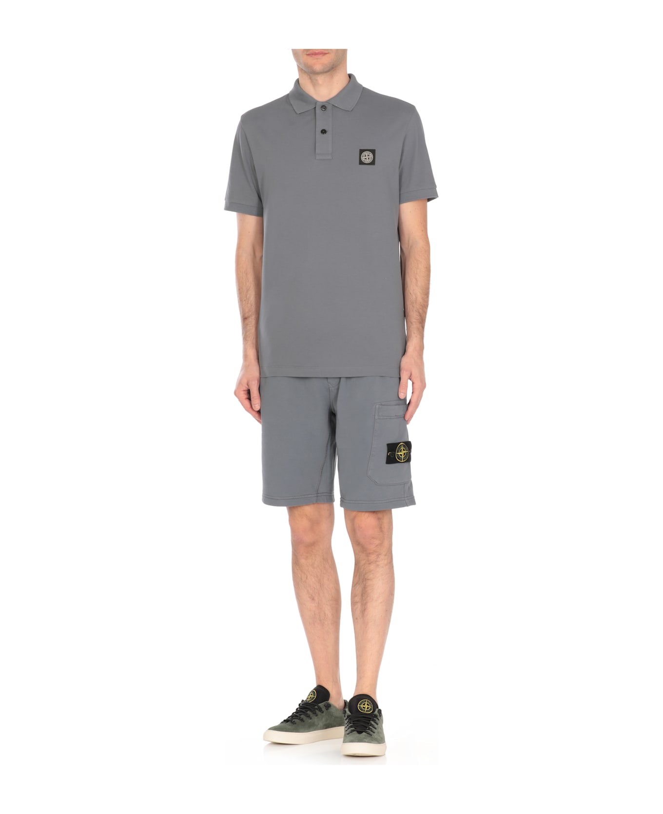 Stone Island Short Sleeve Slim Fit Polo Shirt - Blue