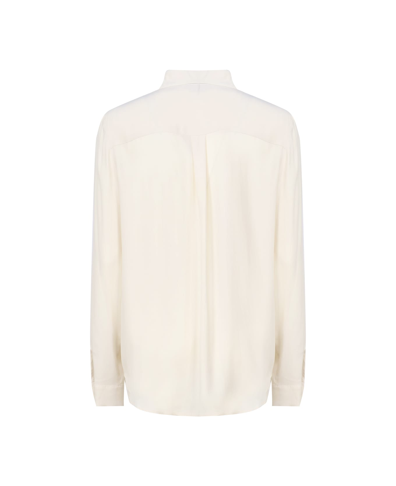 Pinko Silk Blend Shirt With Pockets - Ivory