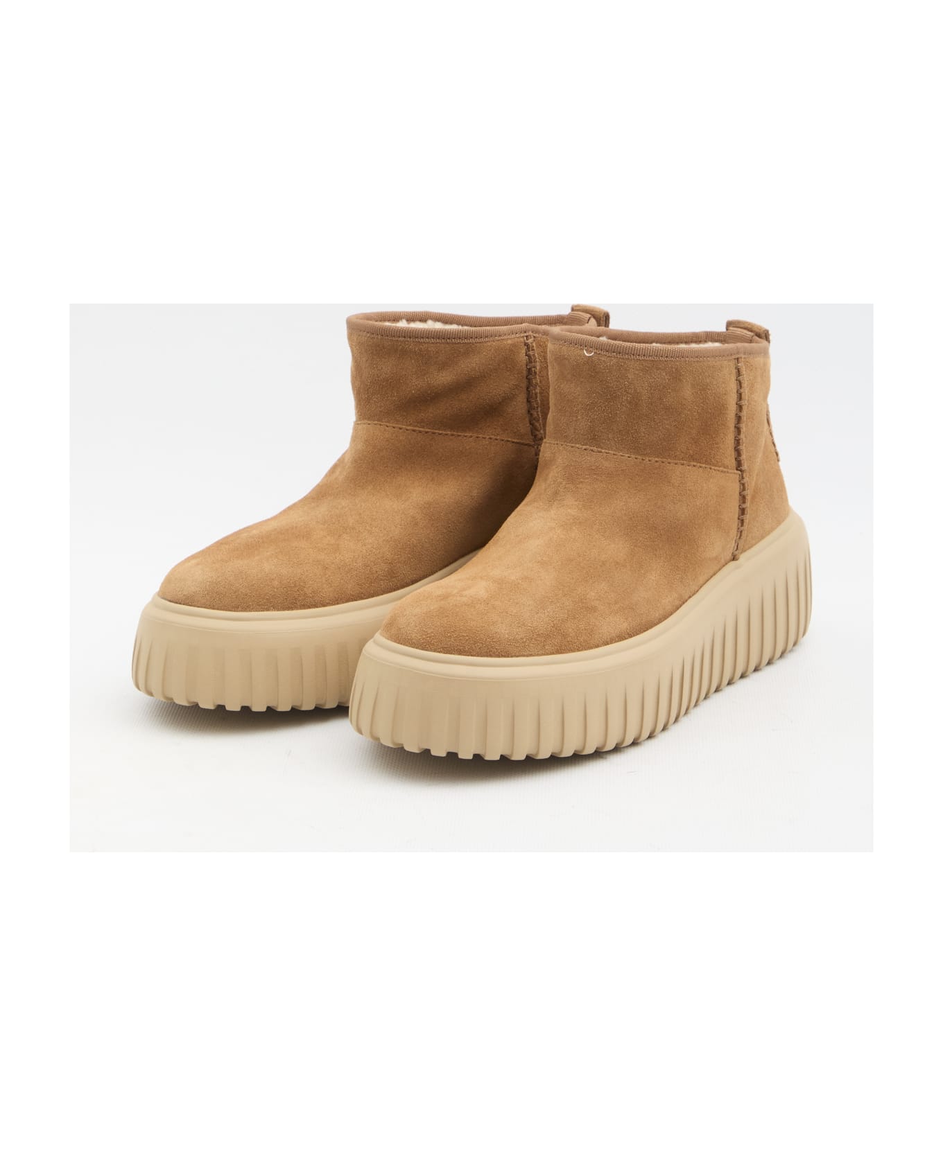 Hogan H-stripes Low-top Boots - BEIGE