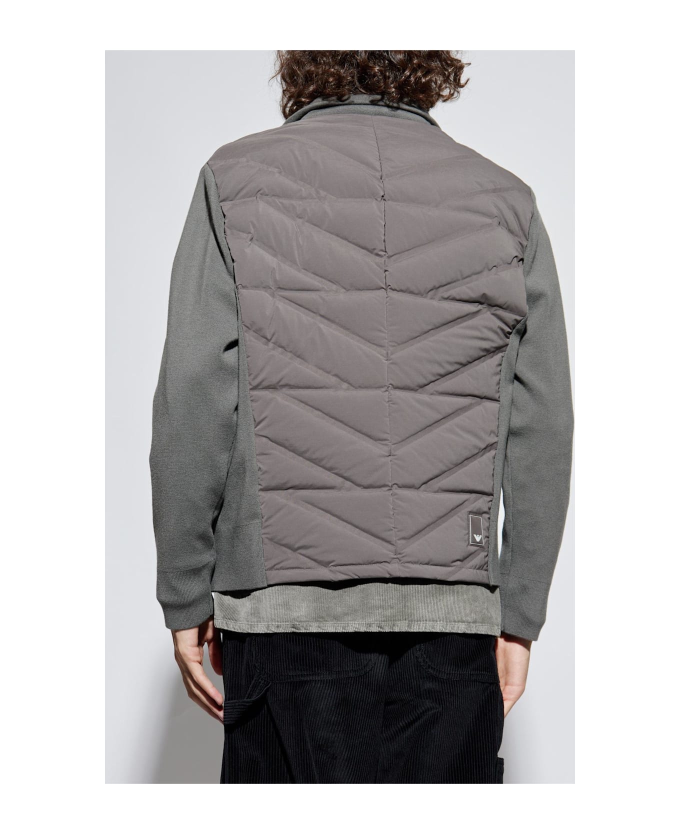 Emporio Armani Cardigan With Down Filling - Grey