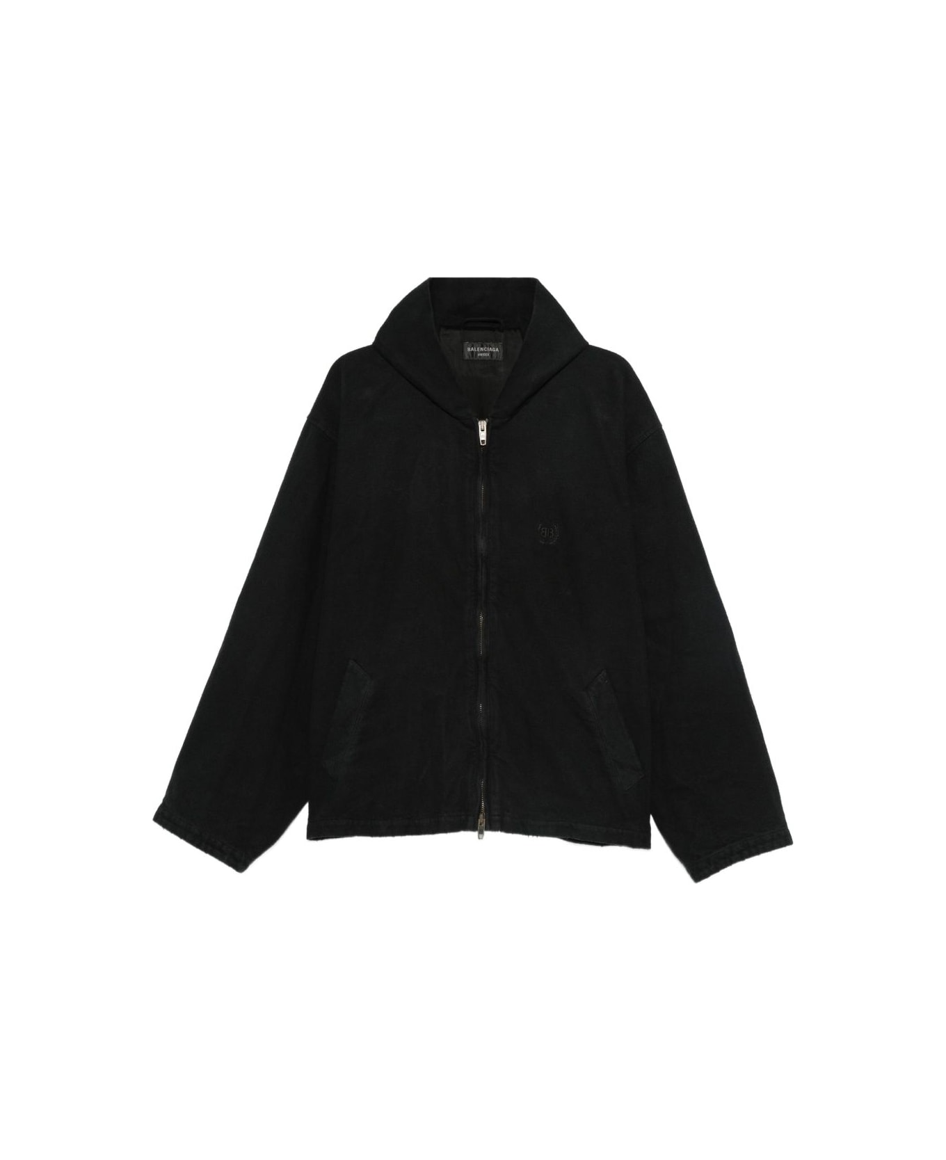 Balenciaga Flanned Hooded Jacket - Black