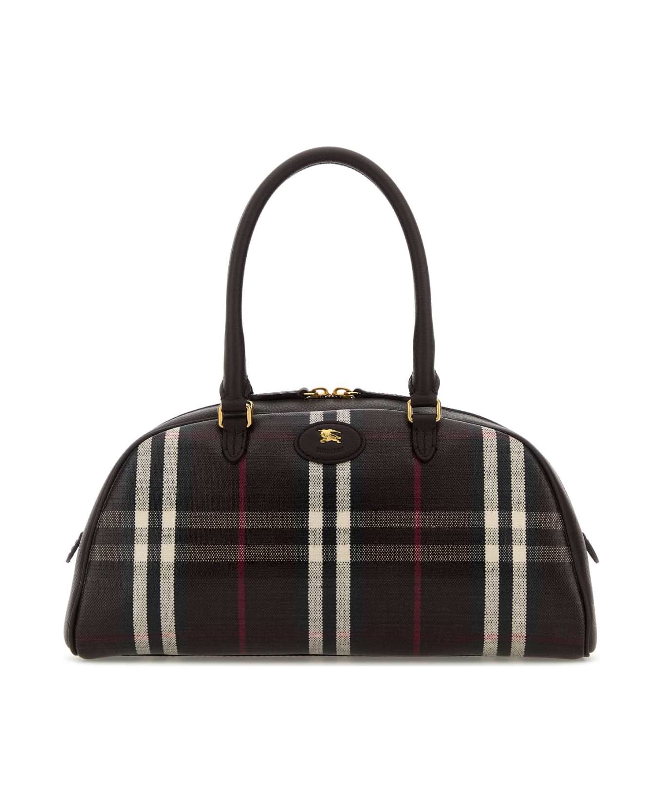 Burberry Printed Canvas Medium Highlands Handbag - MAHOGANY