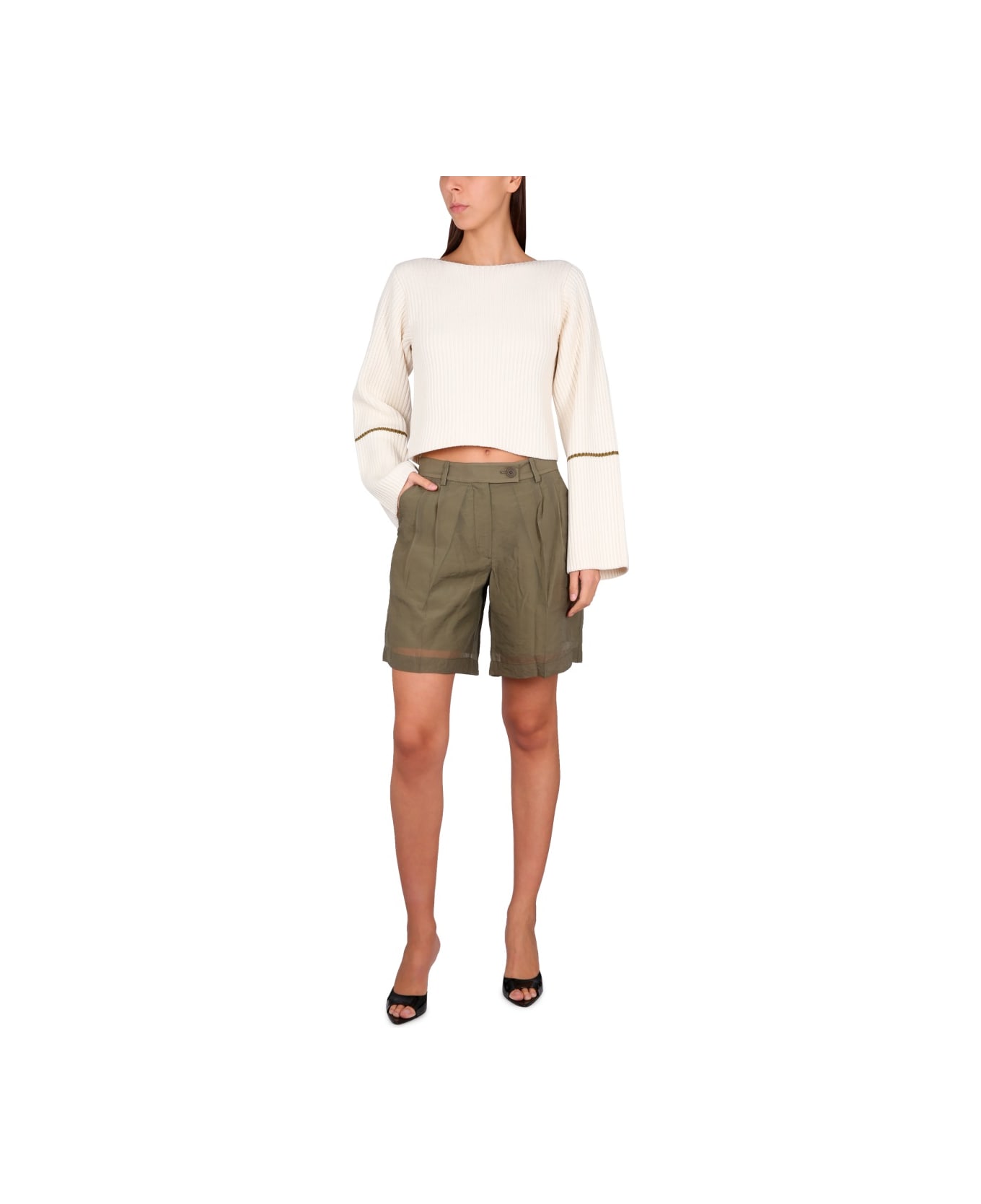Helmut Lang Short Transparent - MILITARY GREEN