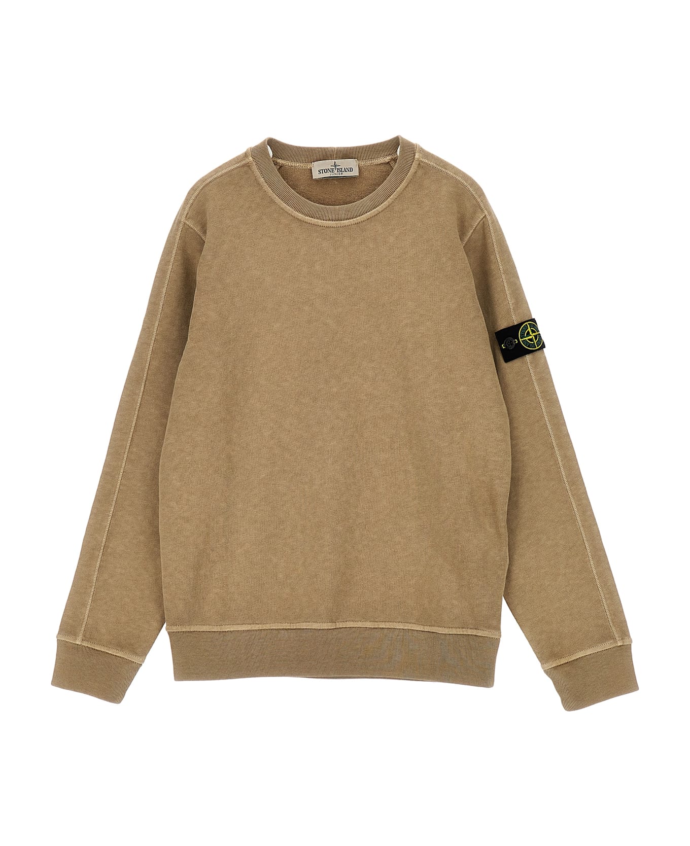 Stone Island Junior Logo Badge Sweatshirt - Beige
