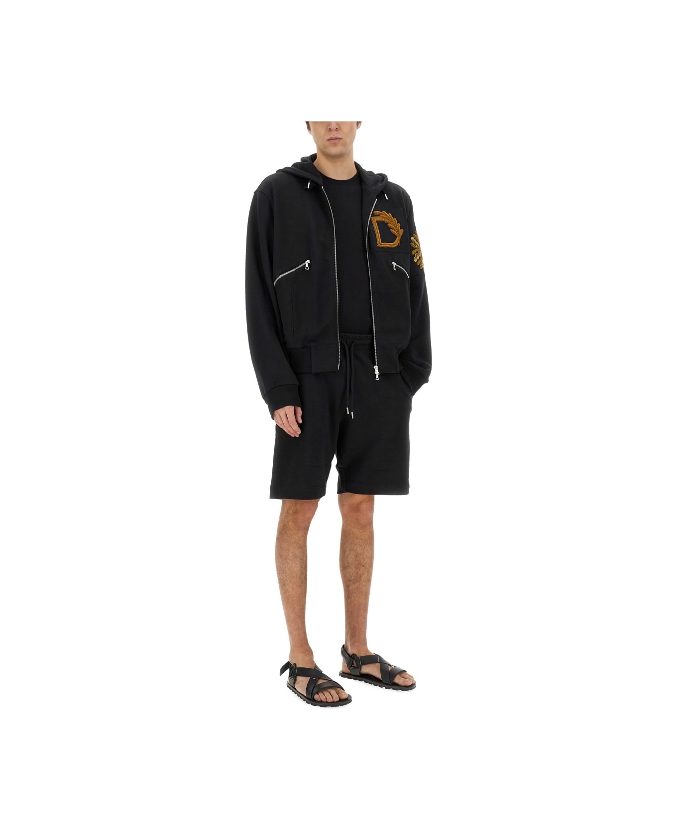 Dries Van Noten Sweatshirt With Embroidery - BLACK