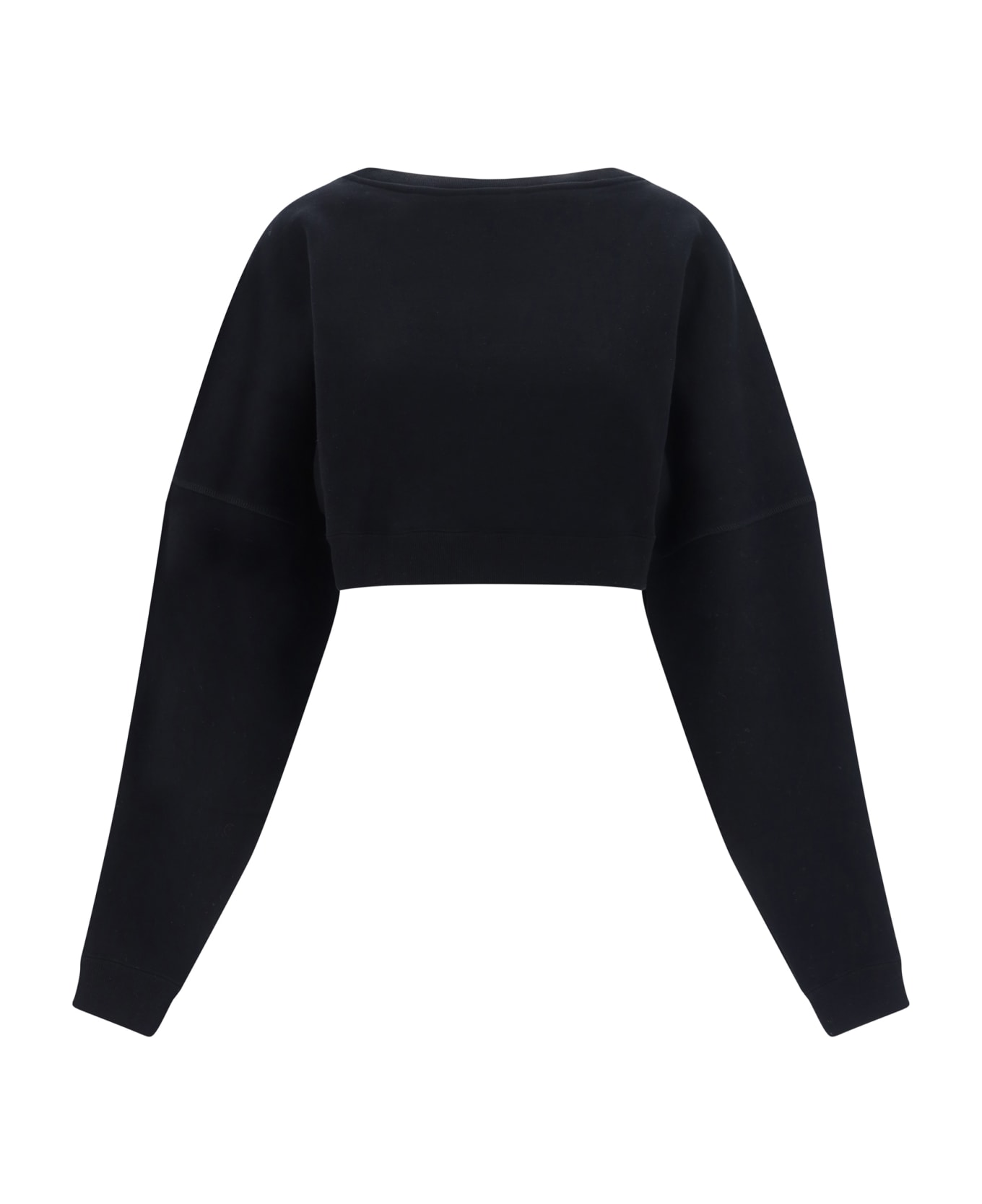 Saint Laurent Crewneck Cropped Sweatshirt - Black トップス