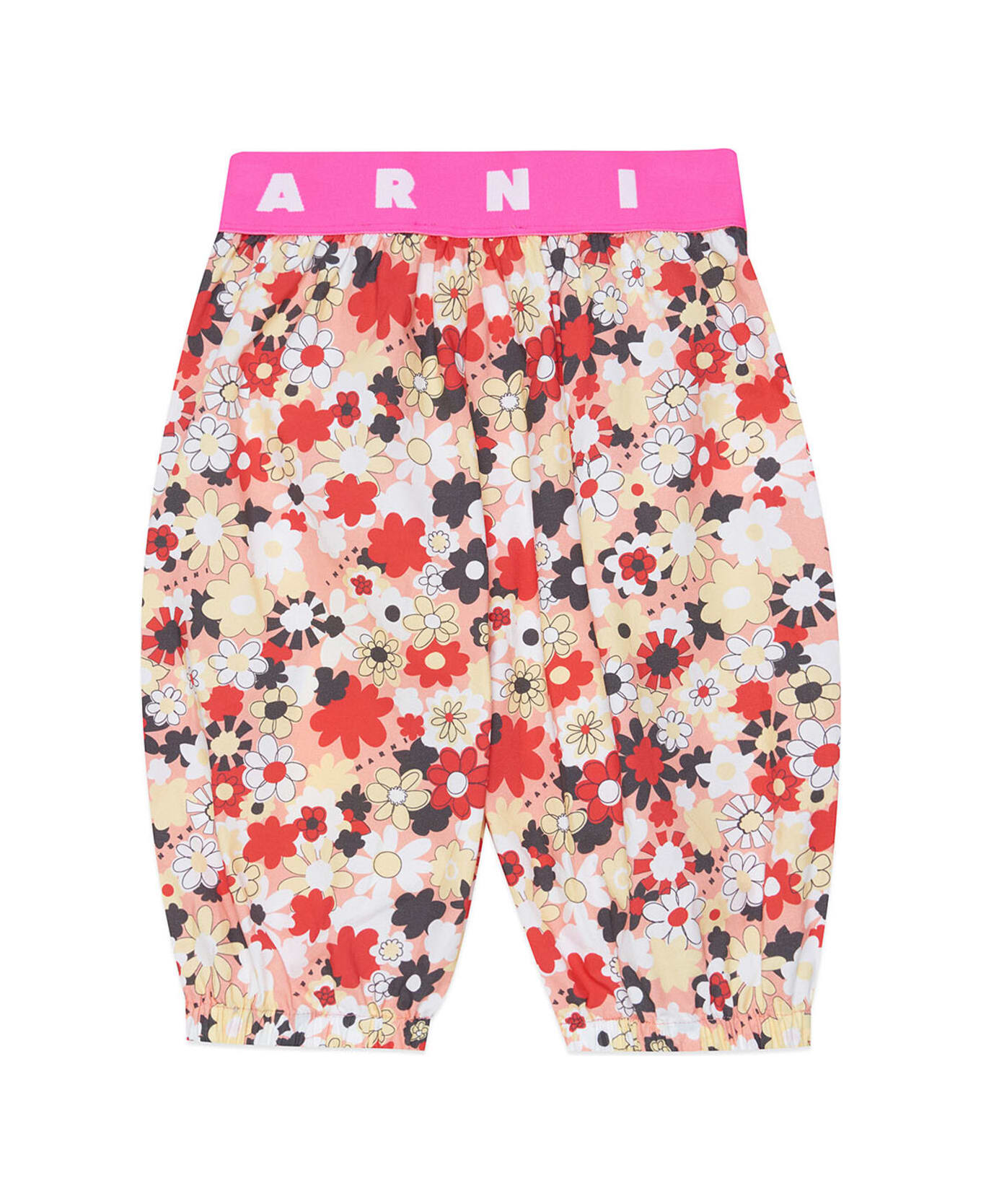 Marni Mp38b Rhode Trousers Marni Rhode Trousers In Poplin With Allover Flowers Pattern - Blossom