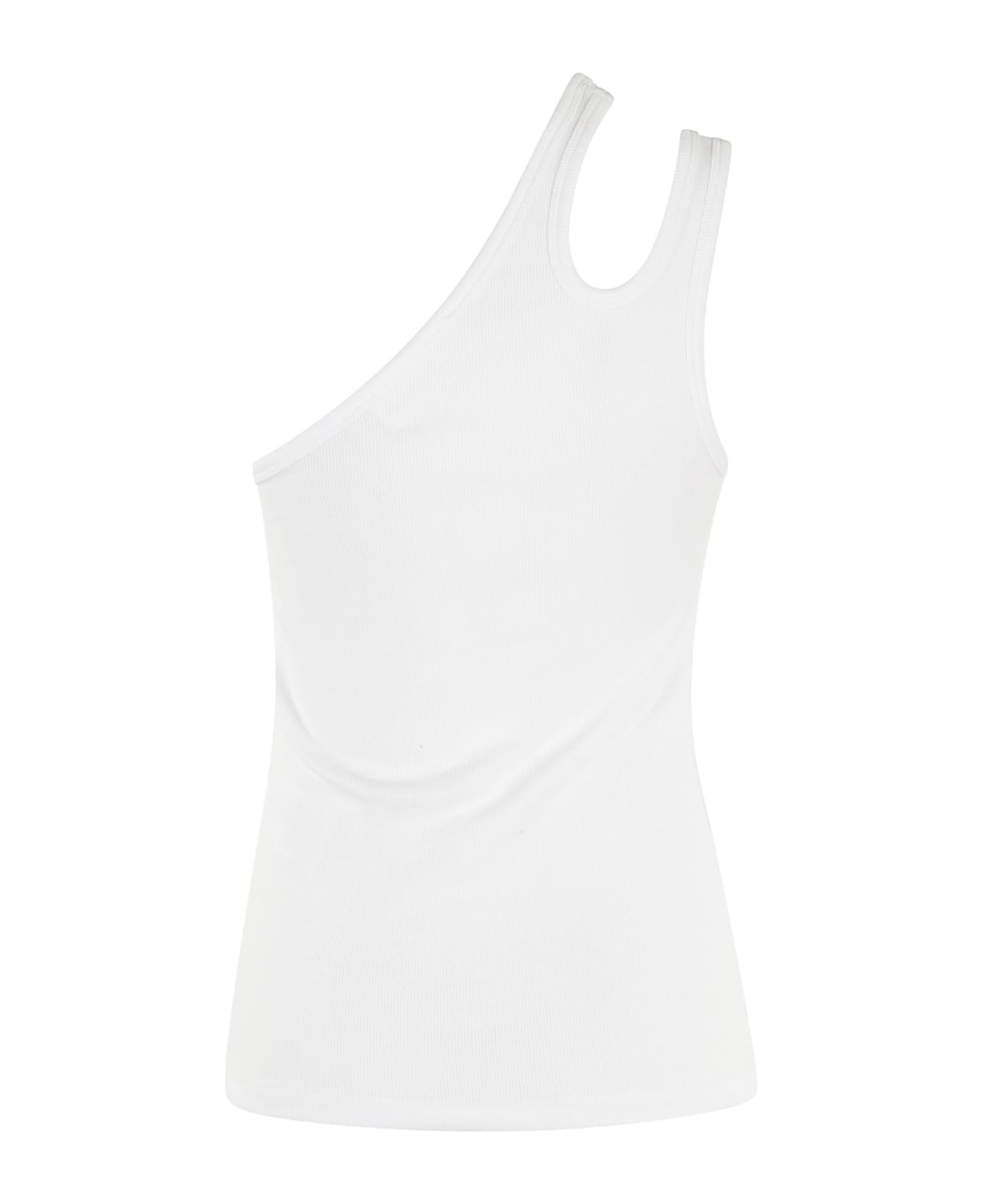 REMAIN Birger Christensen Jersey One Shoulder Top - Bright White 