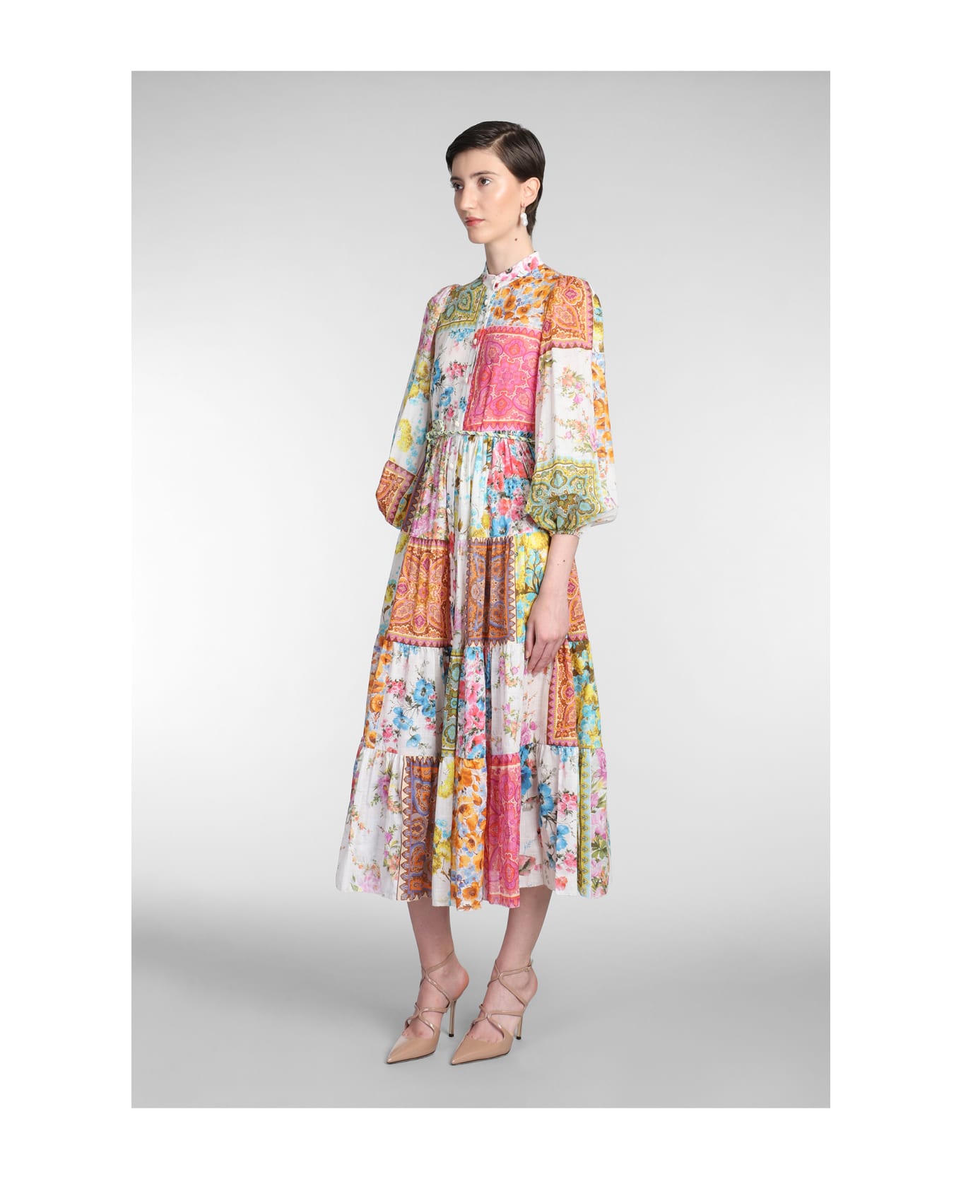Zimmermann Dress In Multicolor Cotton - multicolor