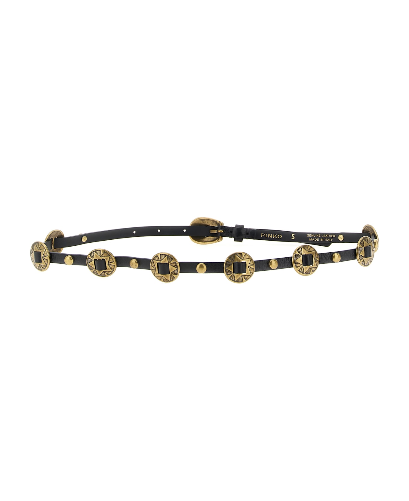 Pinko Engraved Plaque Belt - Black