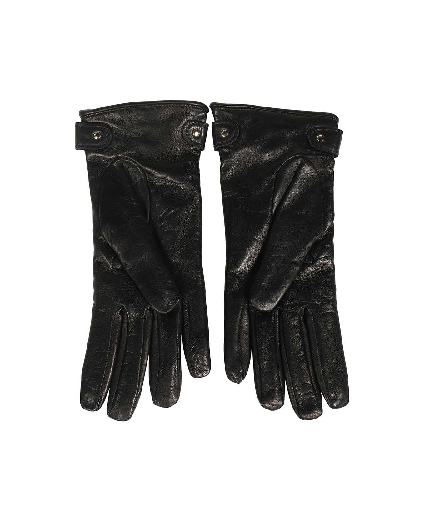 Moschino Leather Gloves - black 手袋