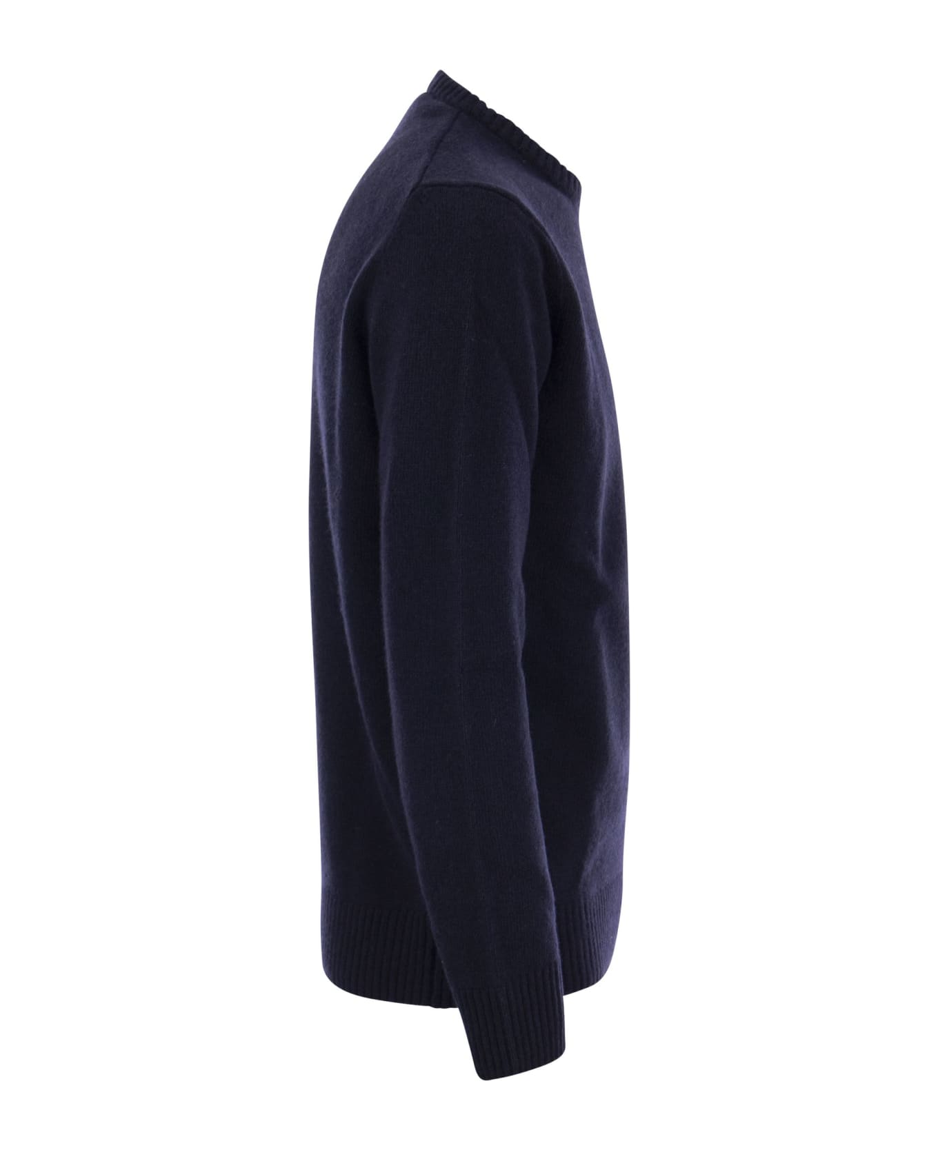 Paul&Shark Wool Crew Neck With Arm Patch Sweater - BLU SCURO ニットウェア