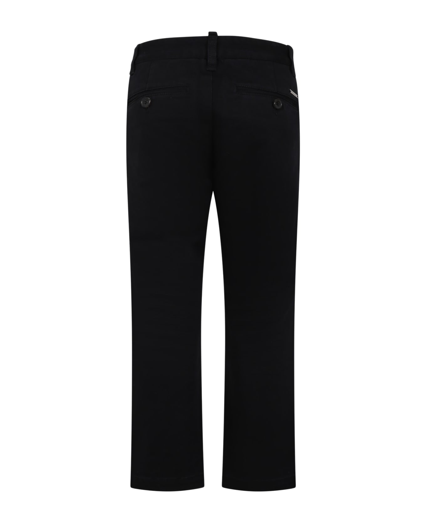 Dsquared2 Black Trousers For Boy With Logo - Black