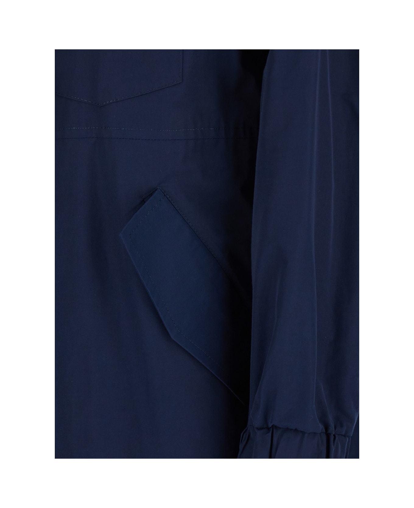 Merci Blue Jacket With Drawstring Hood In Tech Fabric Woman - Blu