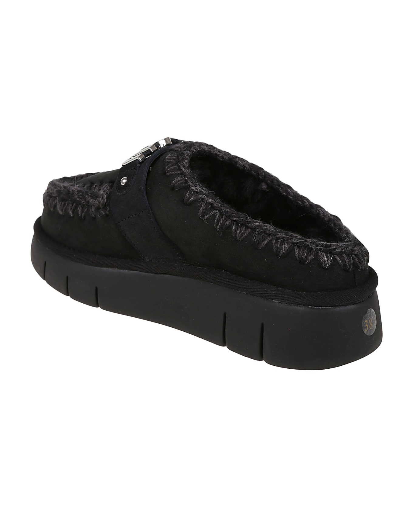 Mou Bounce Clog Metal Logo - Bkbk Black Black