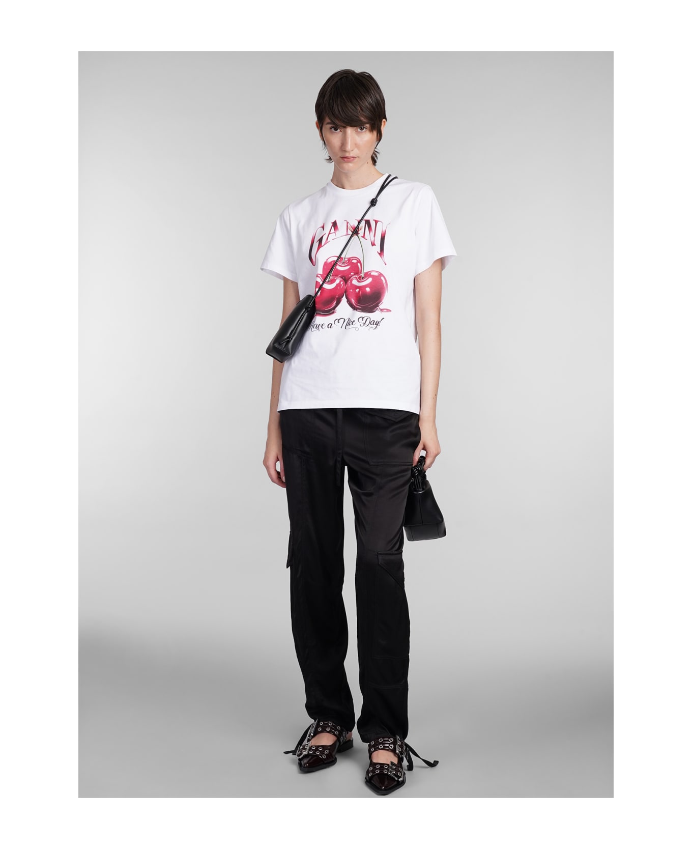 Ganni T-shirt In White Cotton - white Tシャツ