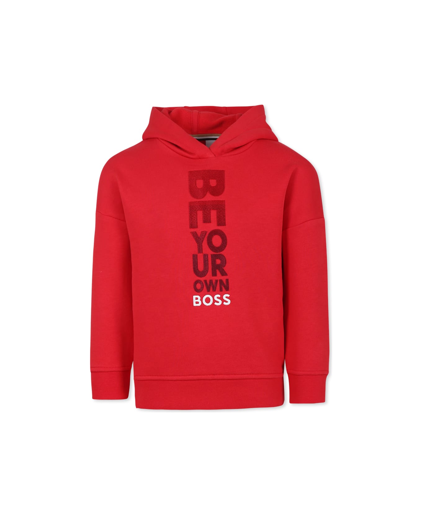Hugo Boss Red Sweatshirt For Boy With Logo - Red