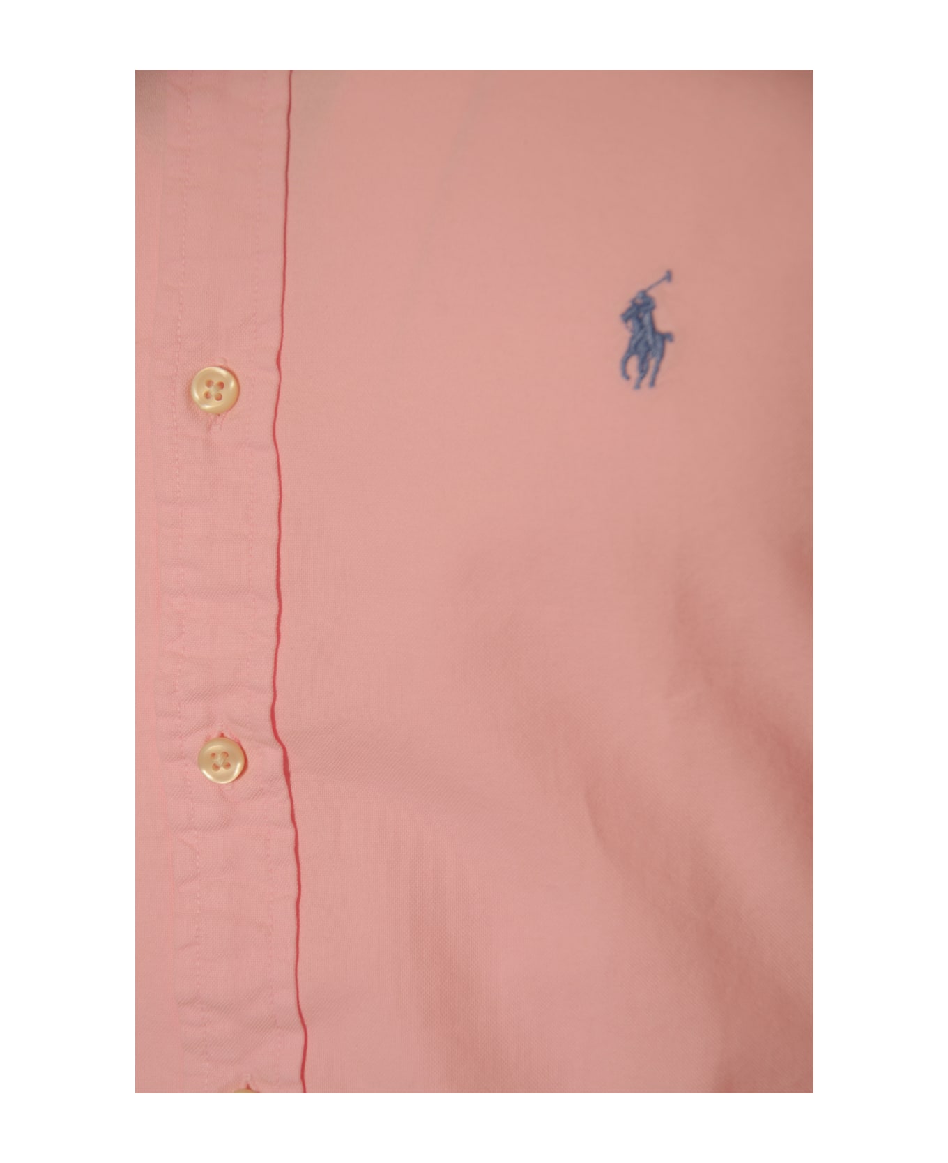 Polo Ralph Lauren Logo Embroidered Round Hem Shirt - Pink シャツ