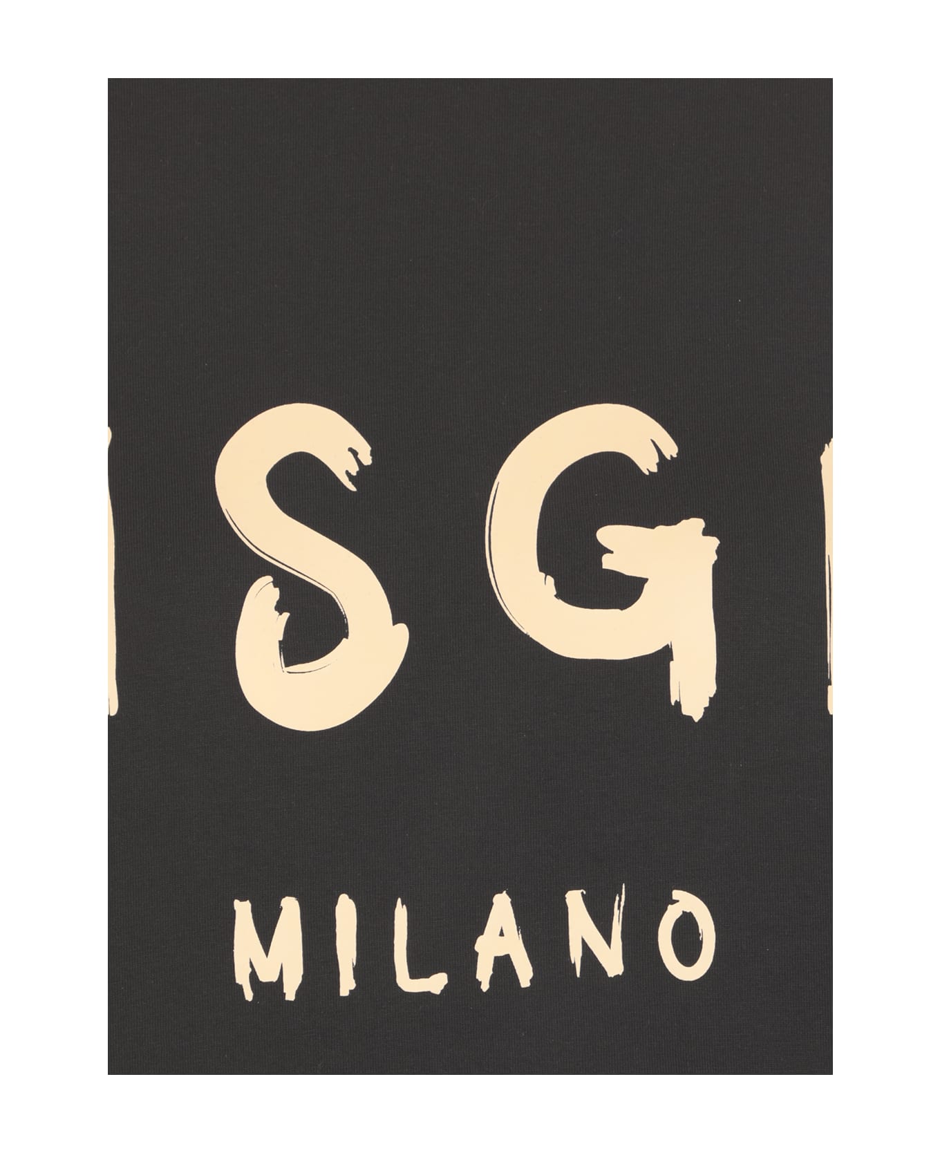 MSGM Logo Printed Long-sleeved T-shirt - Black