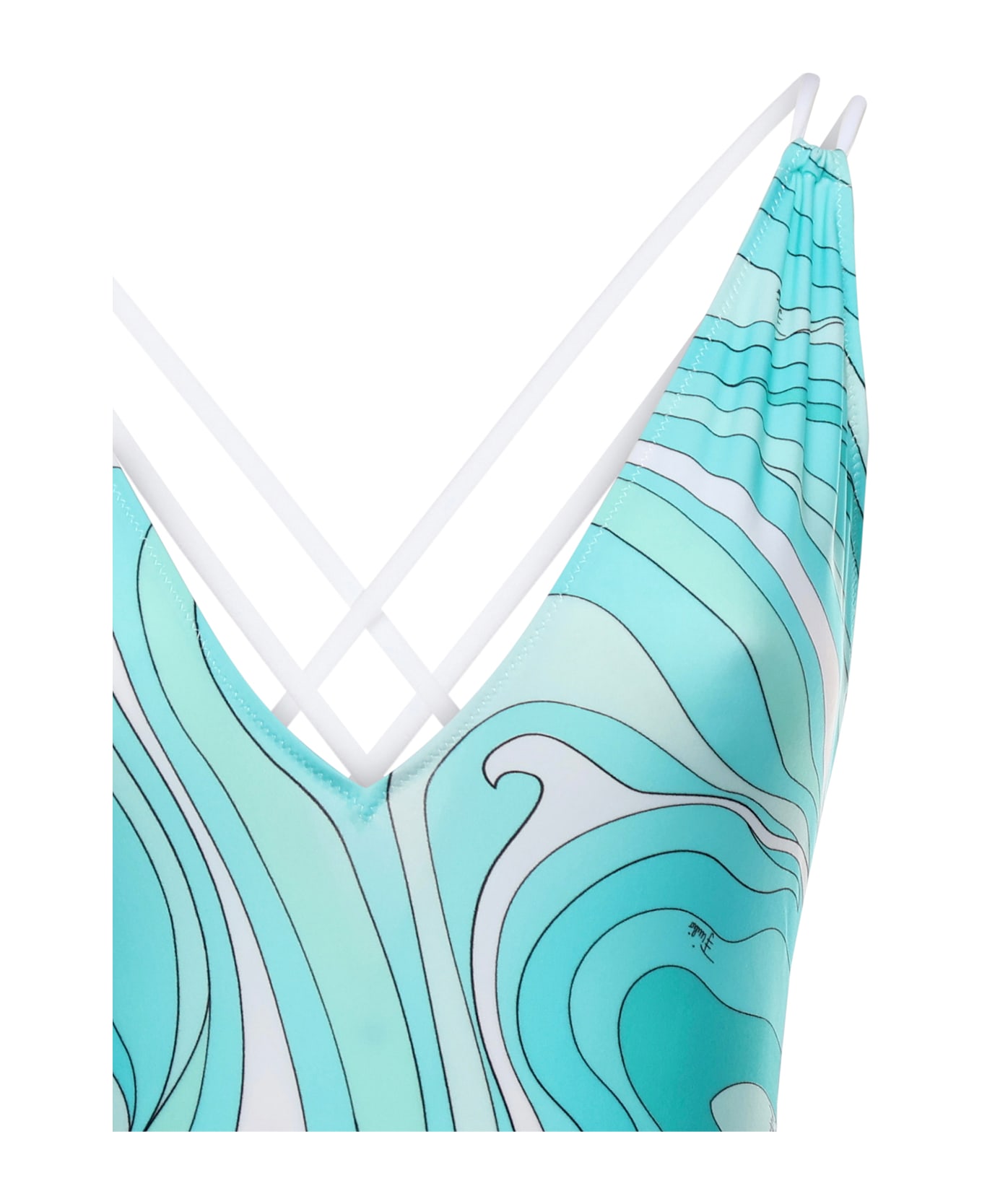 Pucci Marble Print Swimsuit - Turquoise
