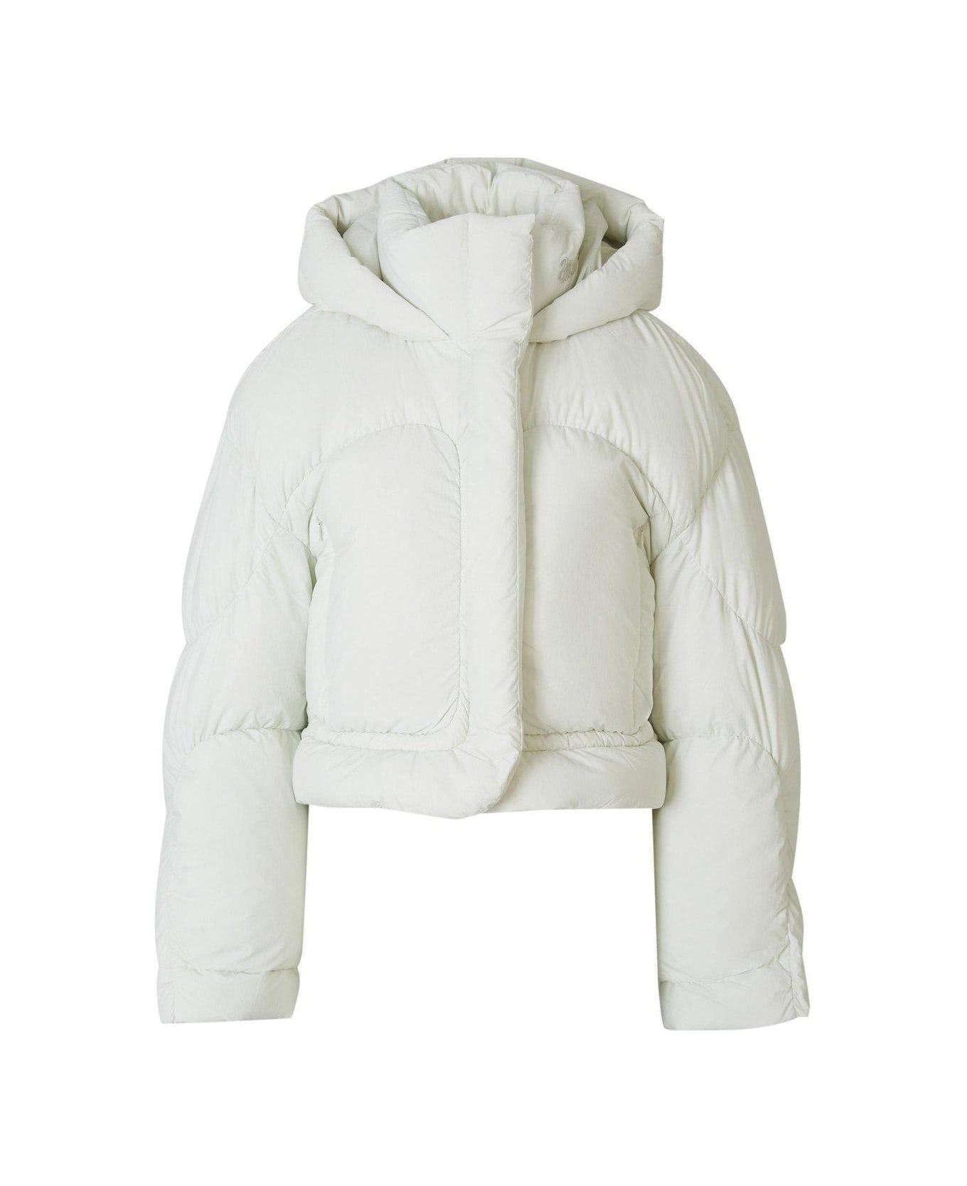 Acne Studios High Neck Hooded Puffer Jacket - White