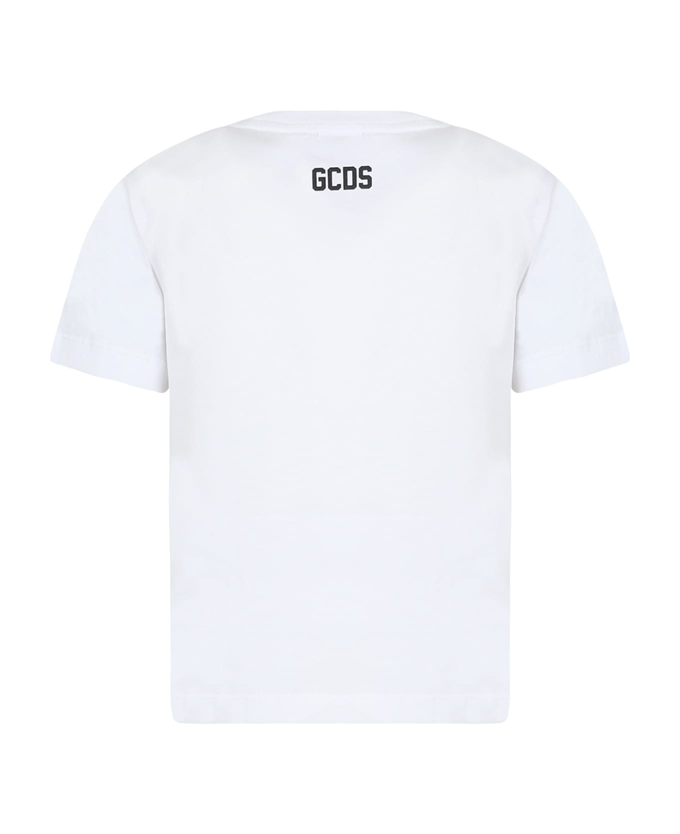 GCDS Mini White T-shirt For Boy With Logo - White